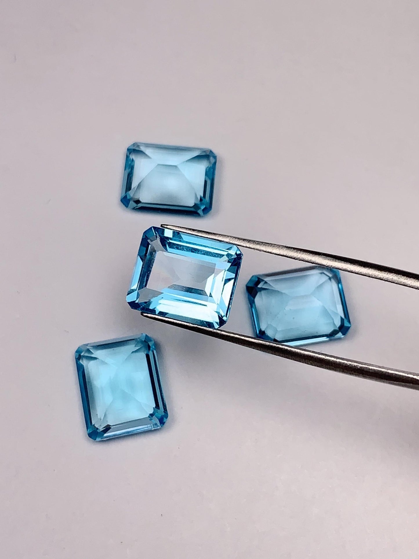9x11mm Grade AAA Genuine Natural Sky Blue Topaz  Loose Gems Gemstone faceted rectangle cut