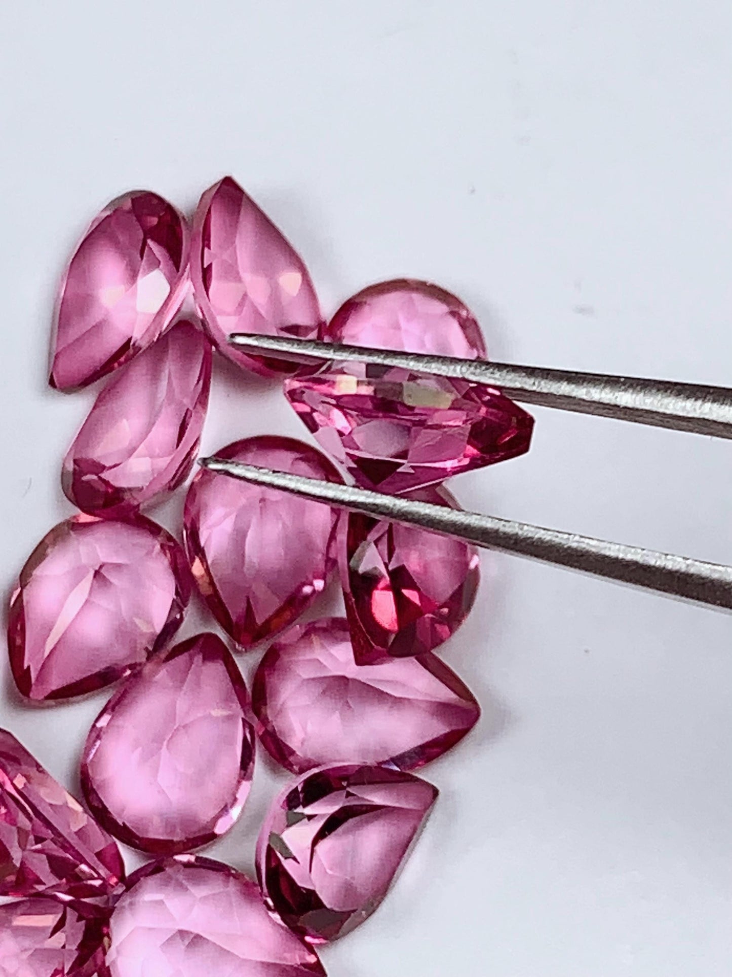 6x8mm Genuine Natural Pink Topaz ( foil) Loose Gems Gemstone faceted drop cut