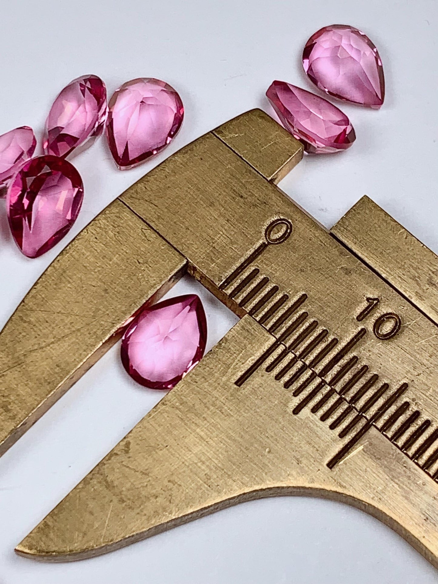 6x8mm Genuine Natural Pink Topaz ( foil) Loose Gems Gemstone faceted drop cut
