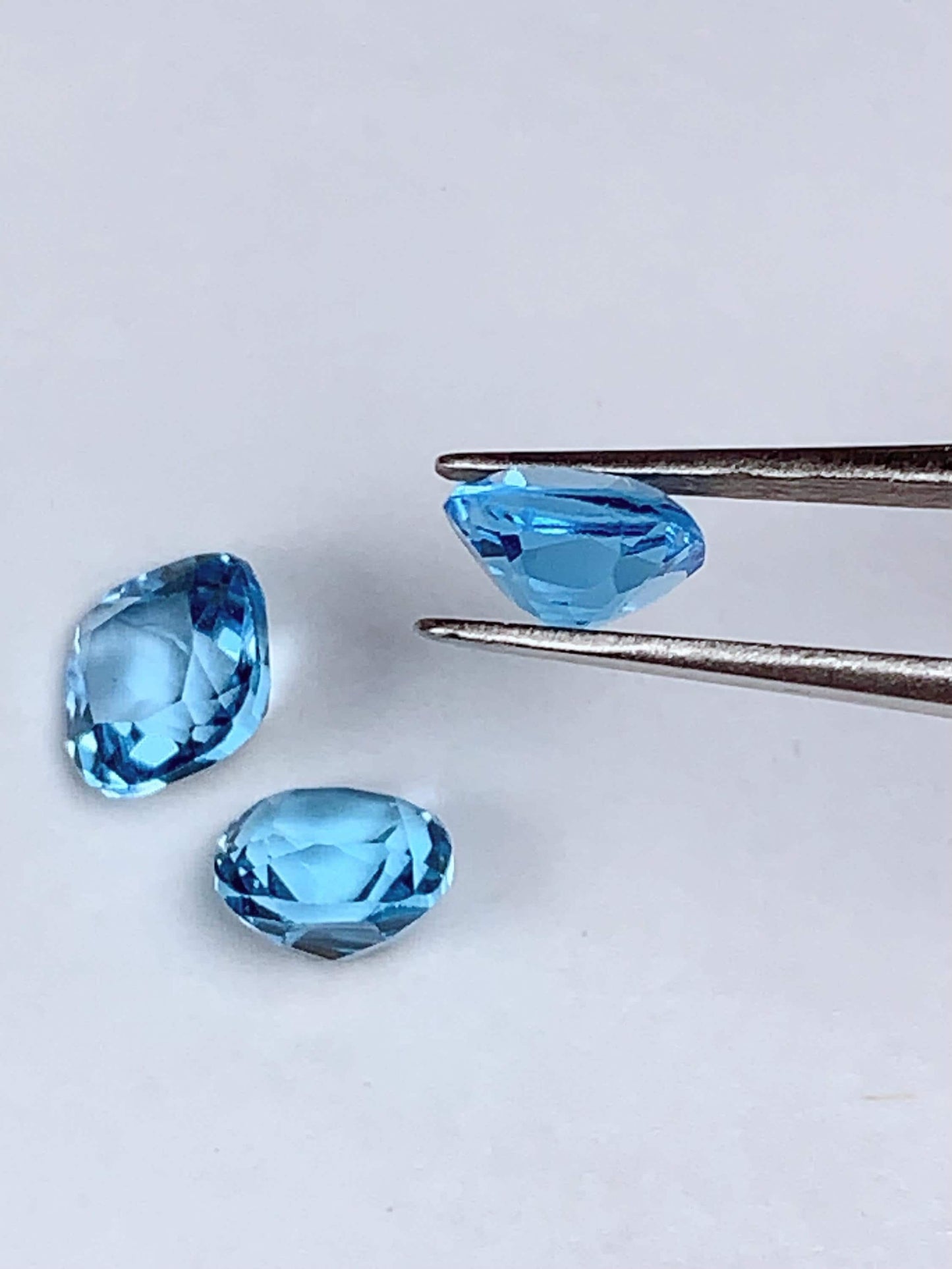 6mm Grade AAA Genuine Natural Blue Topaz Loose Gems Gemstone faceted Square cut