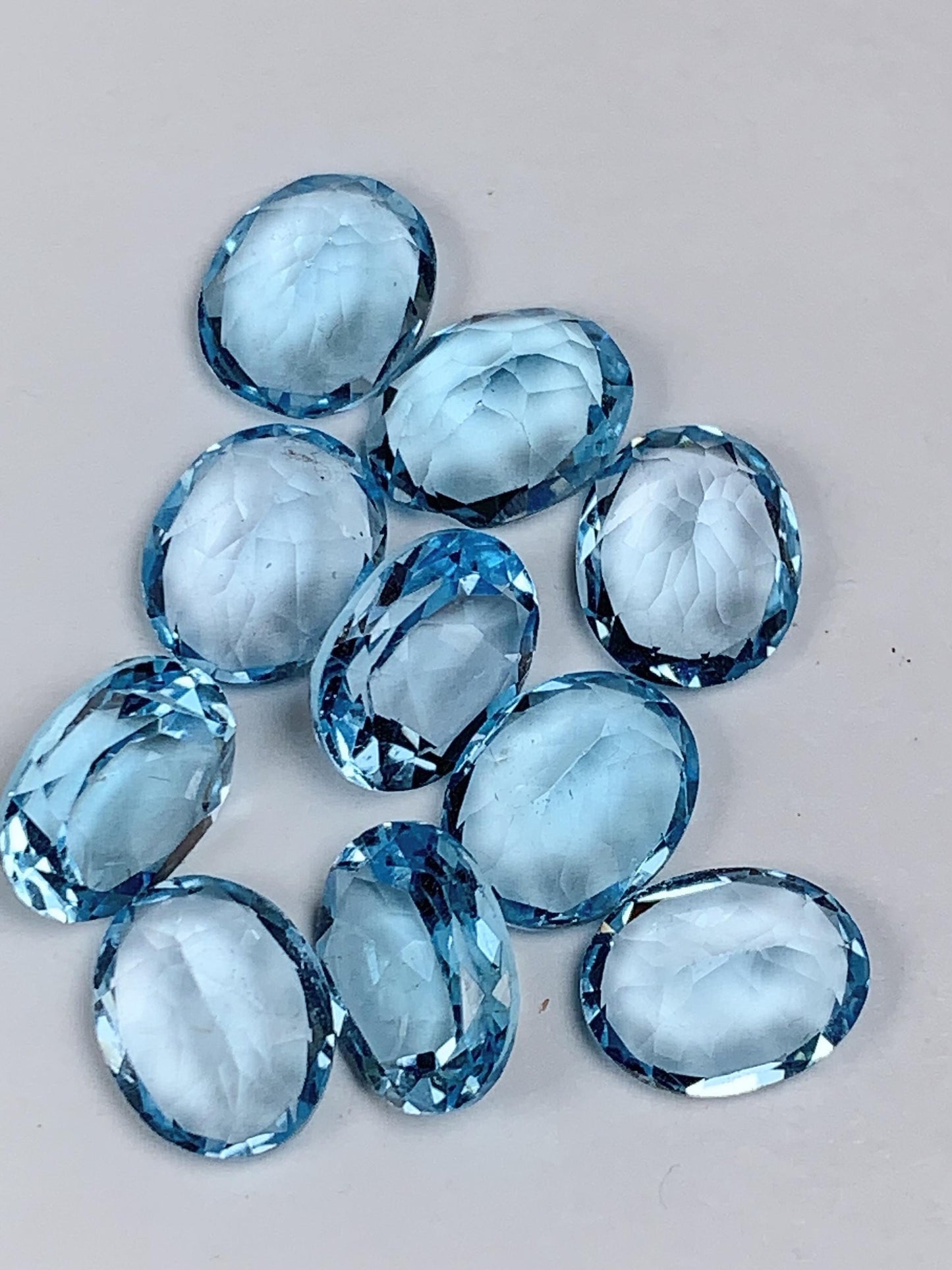 8x10mm  Grade AAA Genuine Natural Blue Topaz Loose Gems Gemstone faceted oval cut