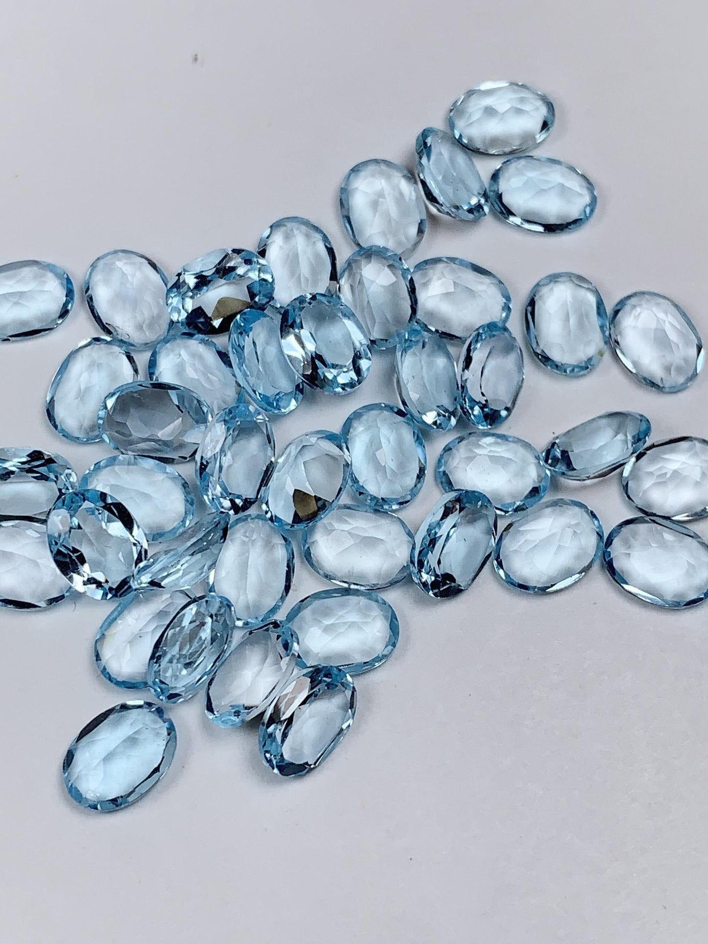 6x8mm  Grade AAA Genuine Natural Blue Topaz Loose Gems Gemstone faceted oval cut
