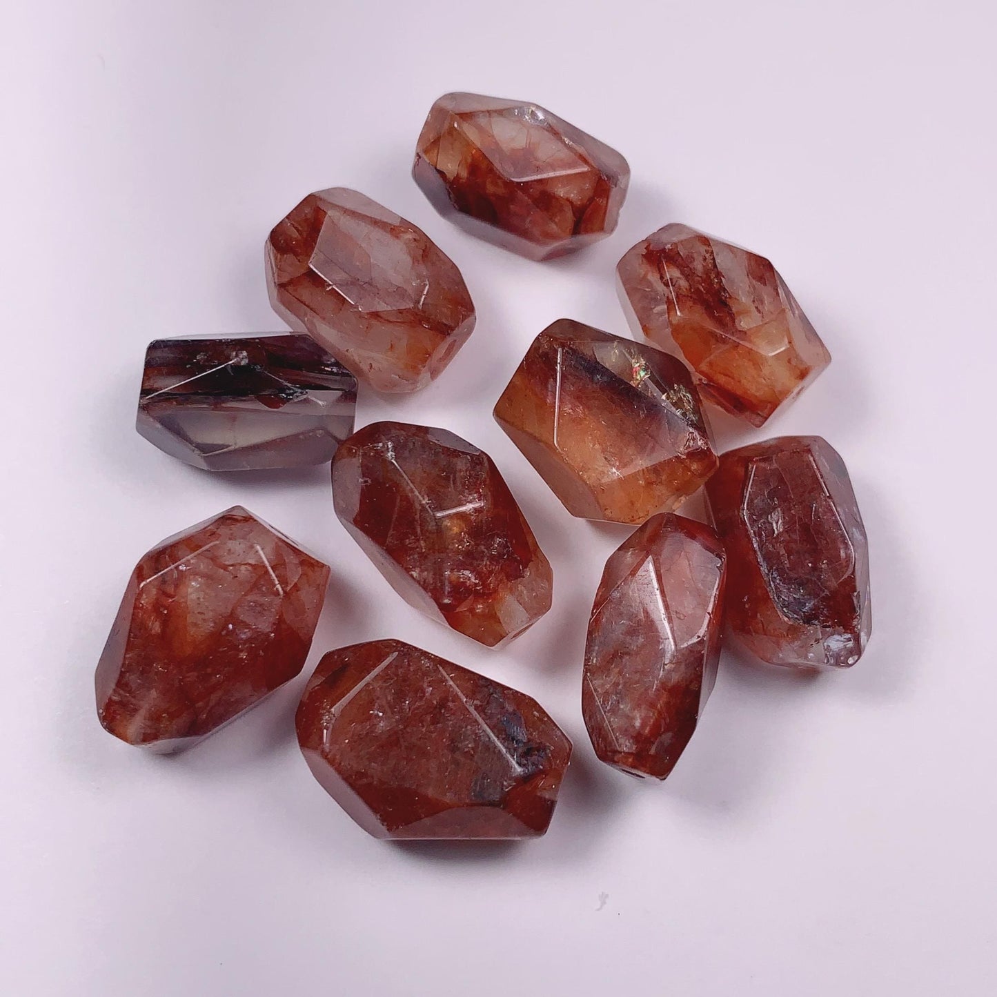 16-20mm  Natural Deep Red Red Hematoid Quartz Free-form cut  beads Loose Gems Gemstone