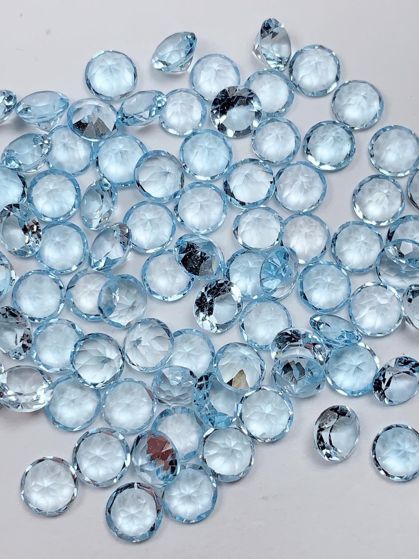 6mm Grade AAA Genuine Natural Blue Topaz  Loose Gems Gemstone faceted round cut