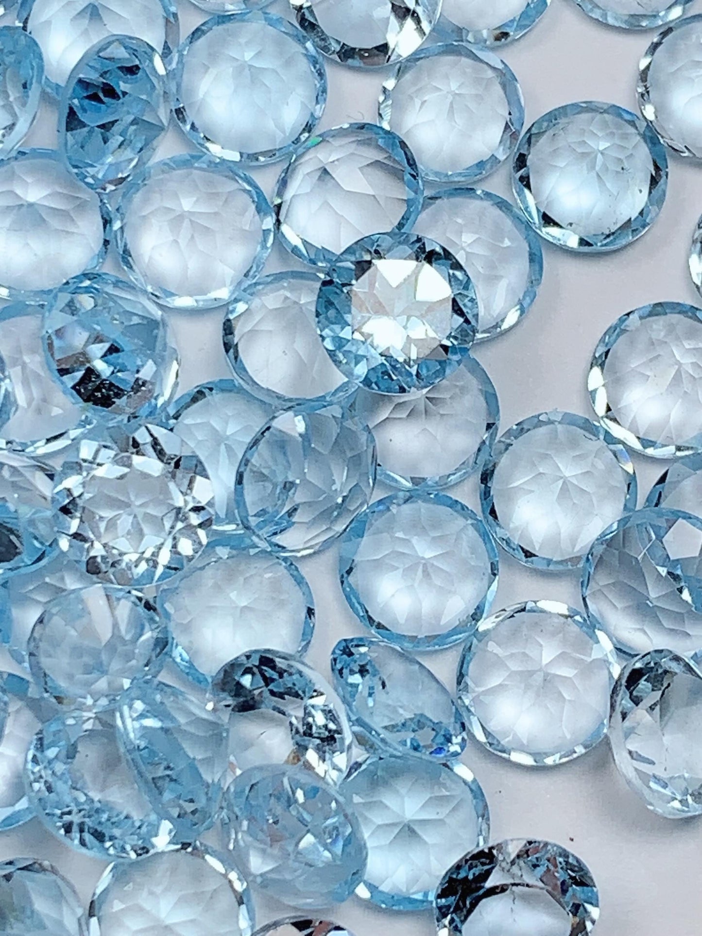 6mm Grade AAA Genuine Natural Blue Topaz  Loose Gems Gemstone faceted round cut