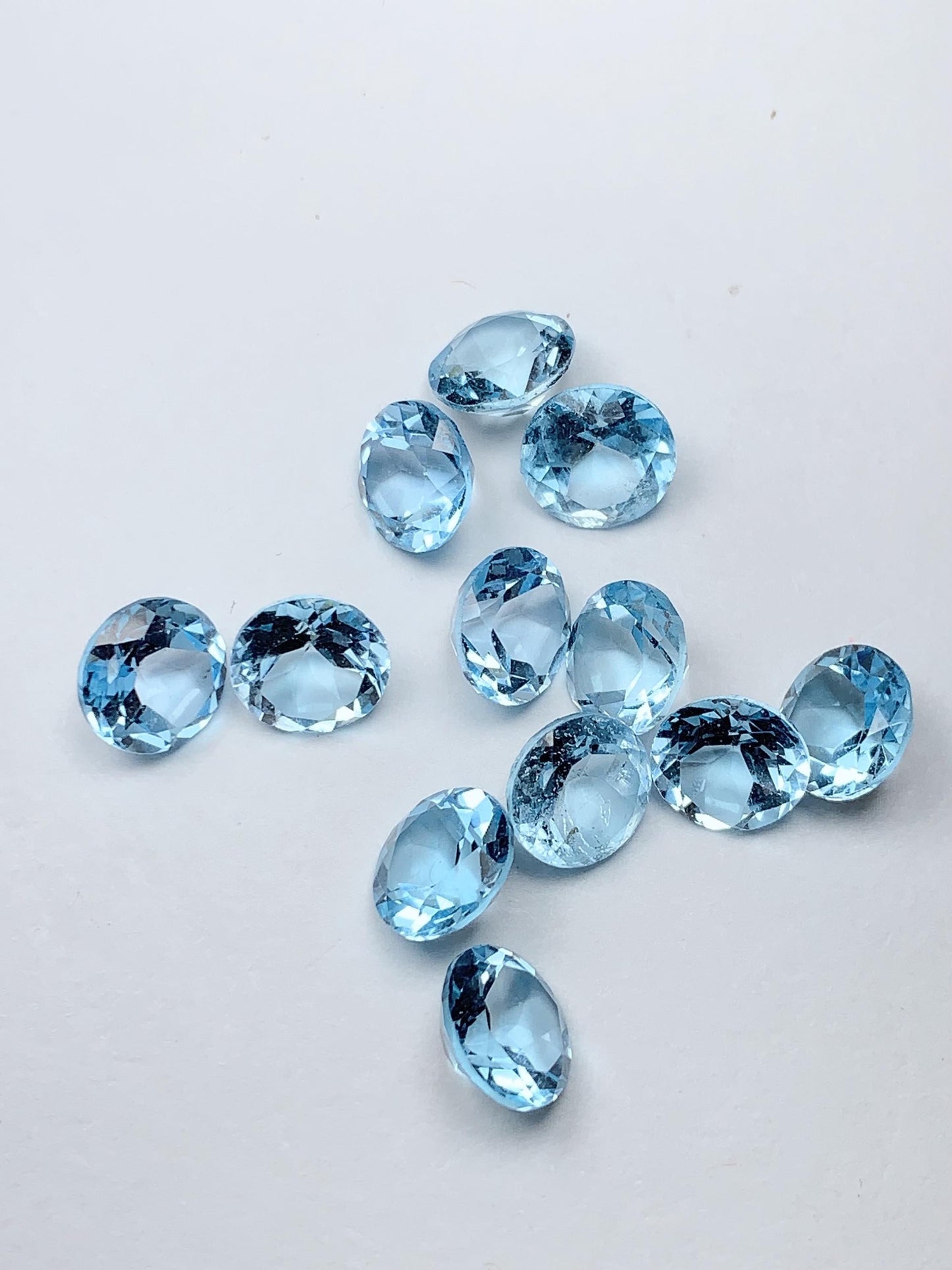 8mm Grade AAA Genuine Natural Blue Topaz  Loose Gems Gemstone faceted round cut
