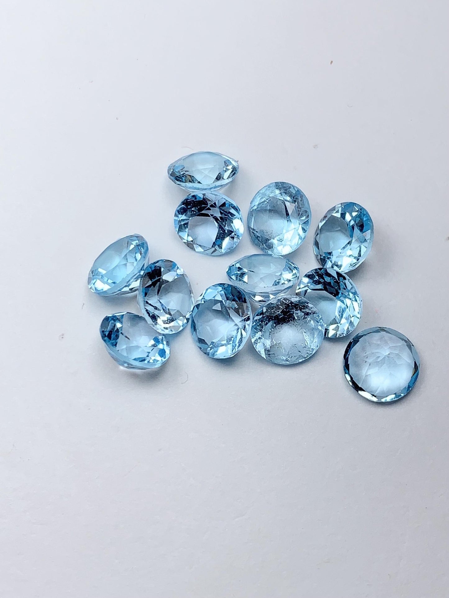 8mm Grade AAA Genuine Natural Blue Topaz  Loose Gems Gemstone faceted round cut