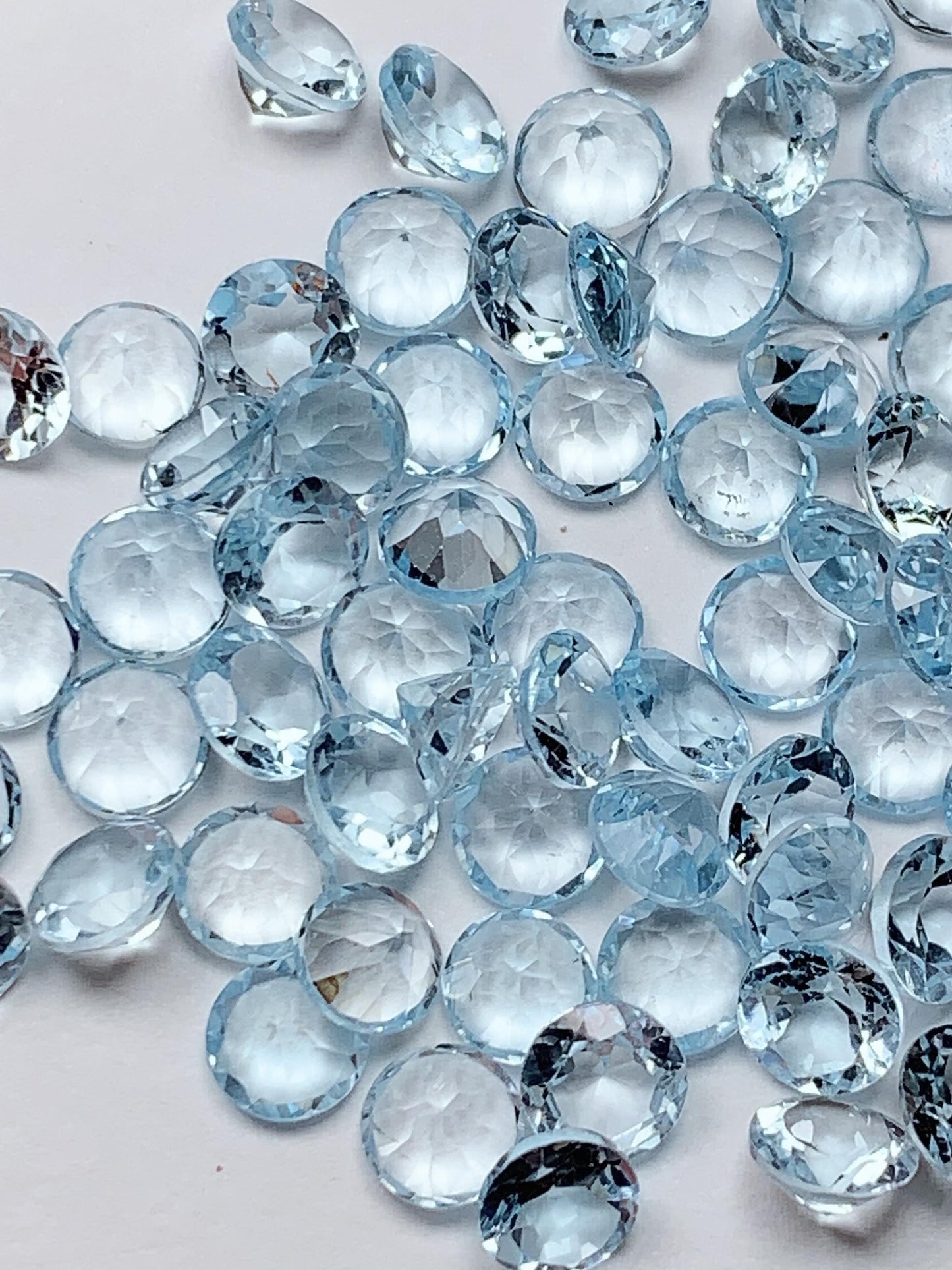 5mm Grade AAA Genuine Natural Blue Topaz  Loose Gems Gemstone faceted round cut