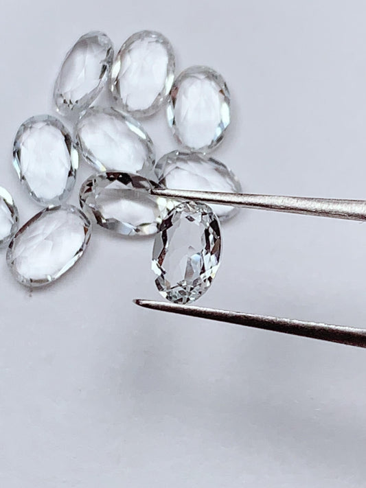4x6mm  Grade AAA Genuine Natural White Topaz Loose Gems Gemstone faceted oval cut