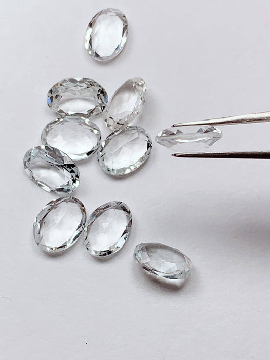 5x7mm  Grade AAA Genuine Natural White Topaz Loose Gems Gemstone faceted oval cut