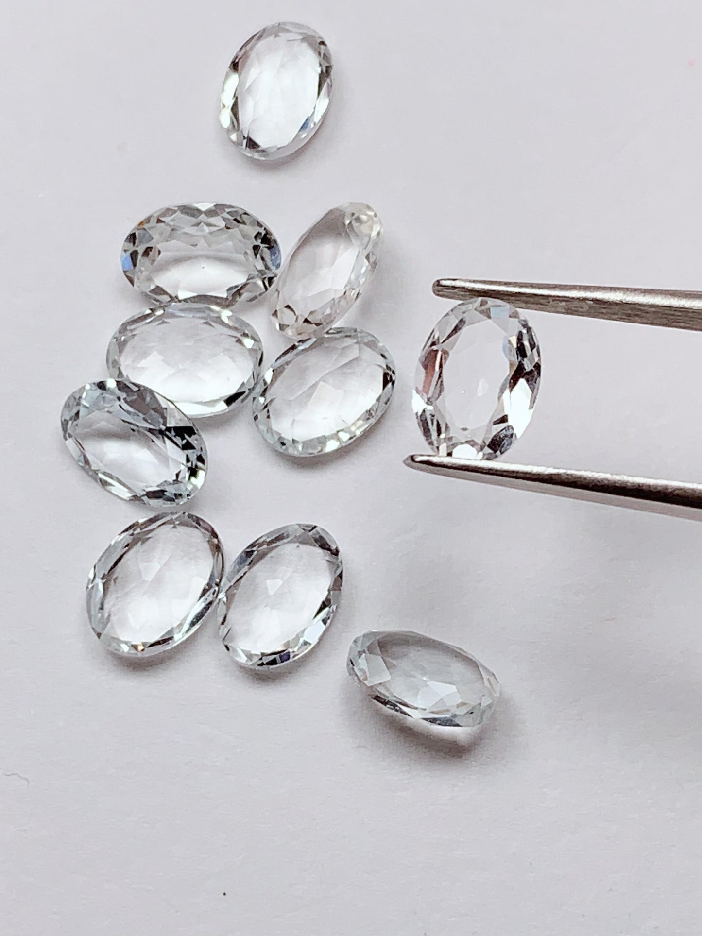 5x7mm  Grade AAA Genuine Natural White Topaz Loose Gems Gemstone faceted oval cut