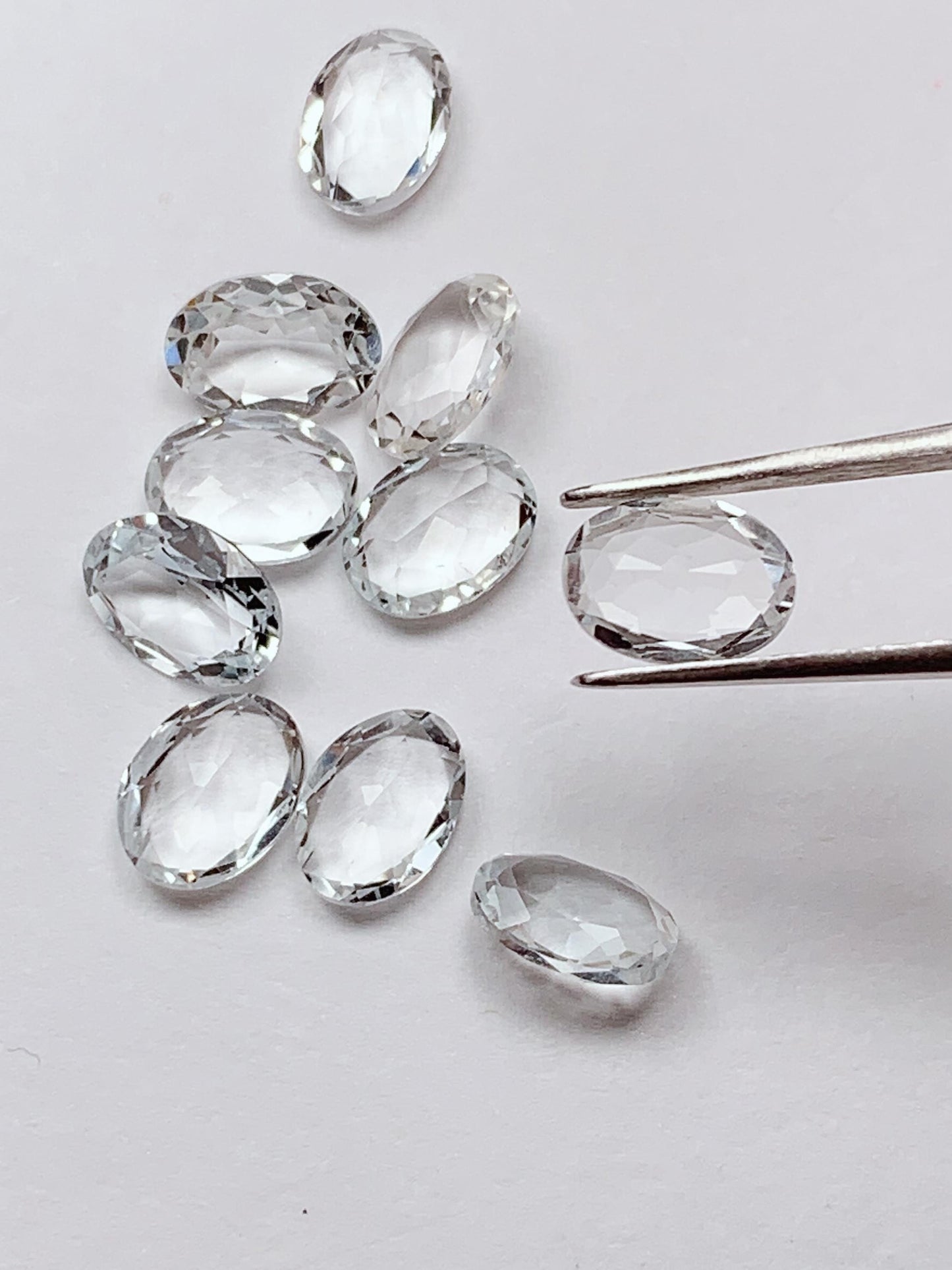 5x7mm  Grade AAA Genuine Natural White Topaz Loose Gems Gemstone faceted oval cut