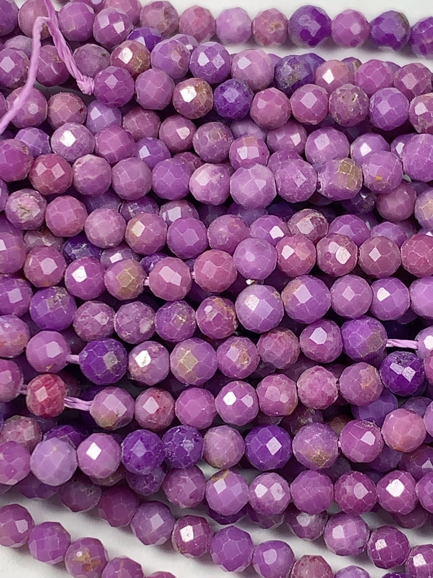Grade AA Genuine Natural Purple Phosphosiderite Faceted Round Beads 15.5" Strand 2mm 3mm 4mm