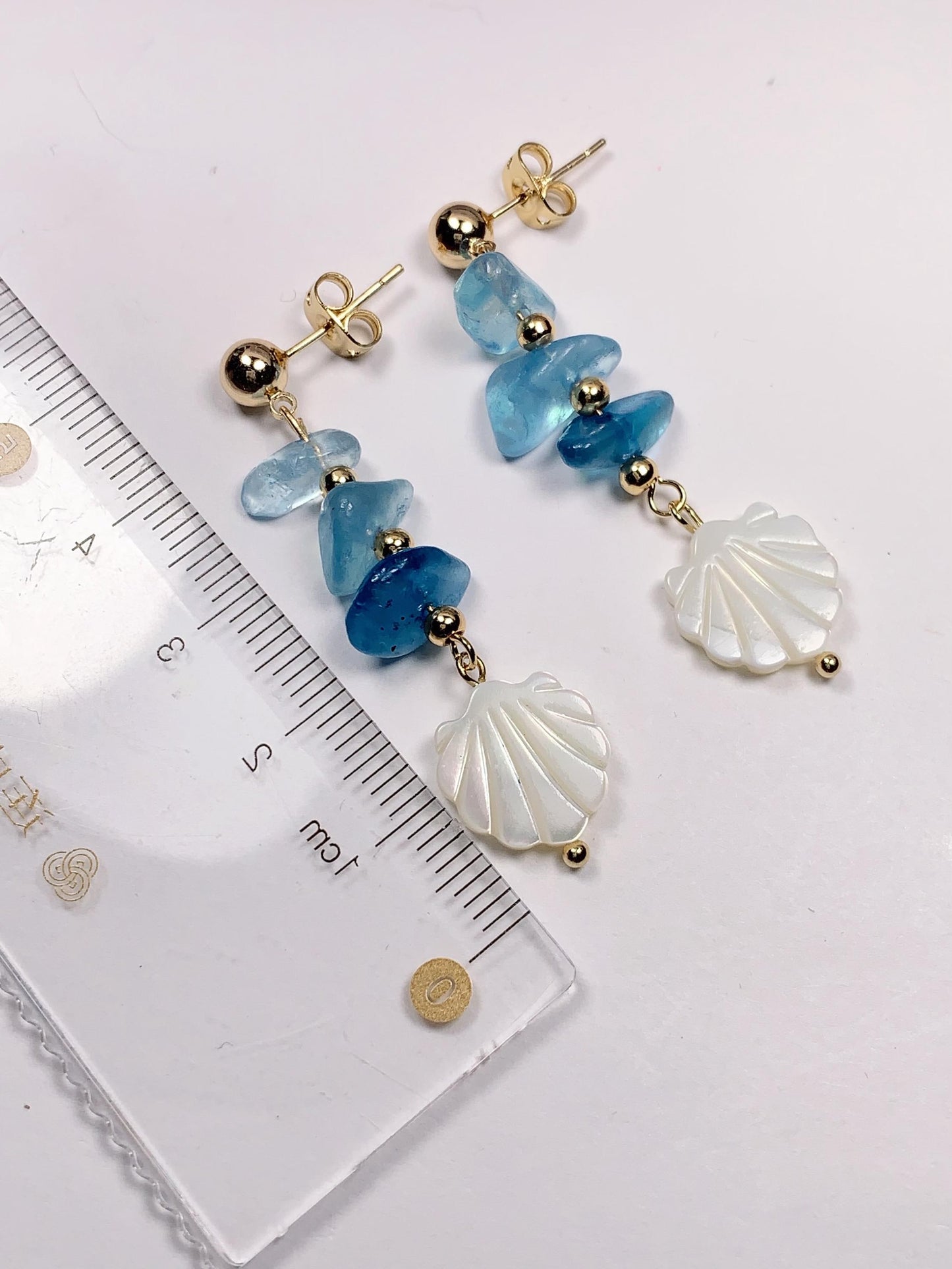 Amethyst & Pink Conch Earrings: 14K Gold Filled February Birthstone