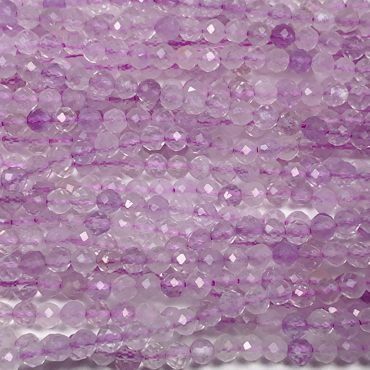 AAA Lavender Amethyst Faceted Round Beads: Natural Gemstone Strand