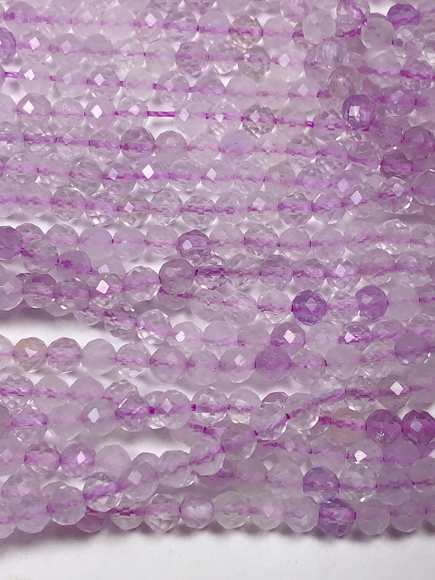 AAA Lavender Amethyst Faceted Round Beads: Natural Gemstone Strand