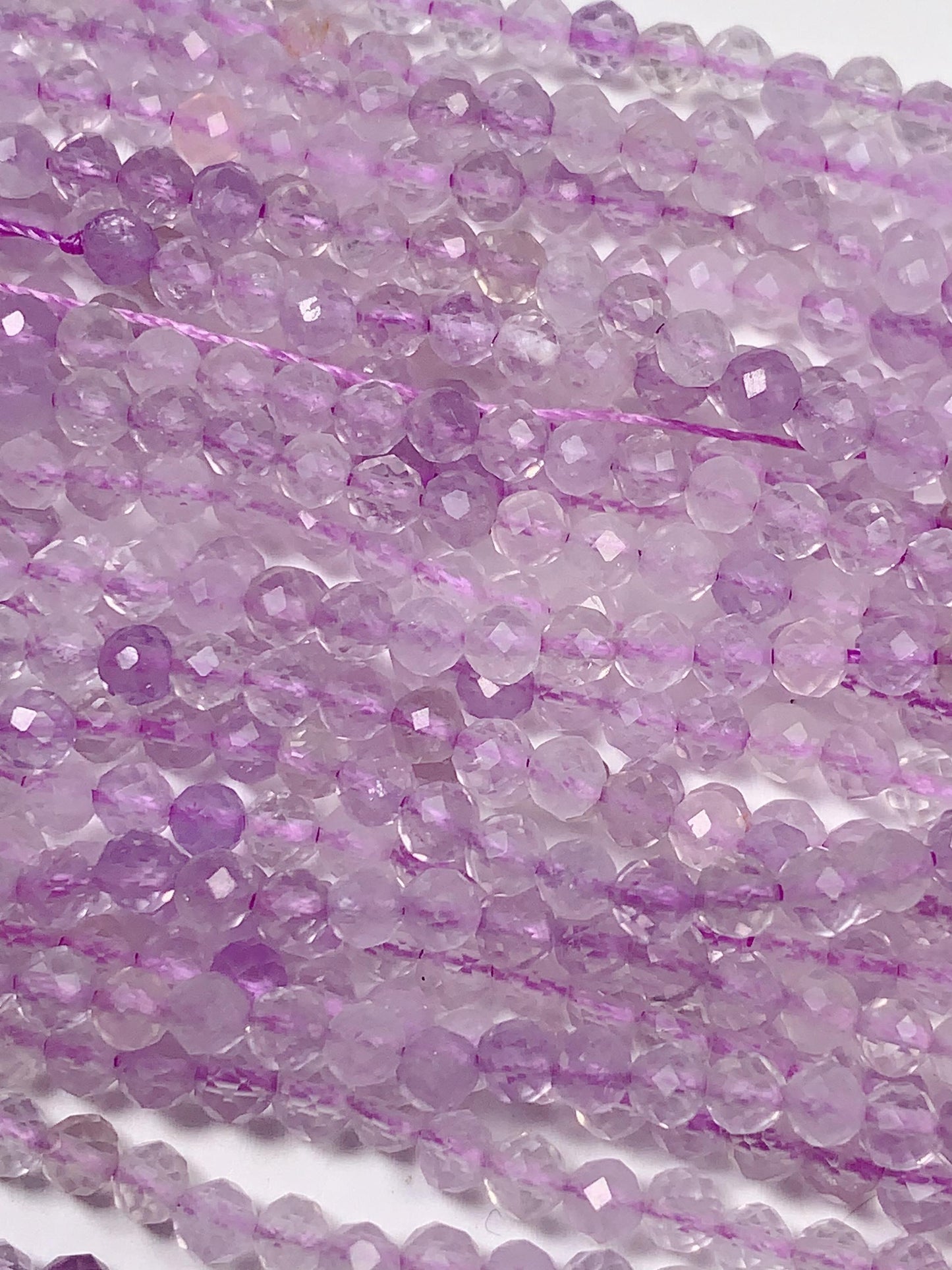 AAA Lavender Amethyst Faceted Round Beads: Natural Gemstone Strand