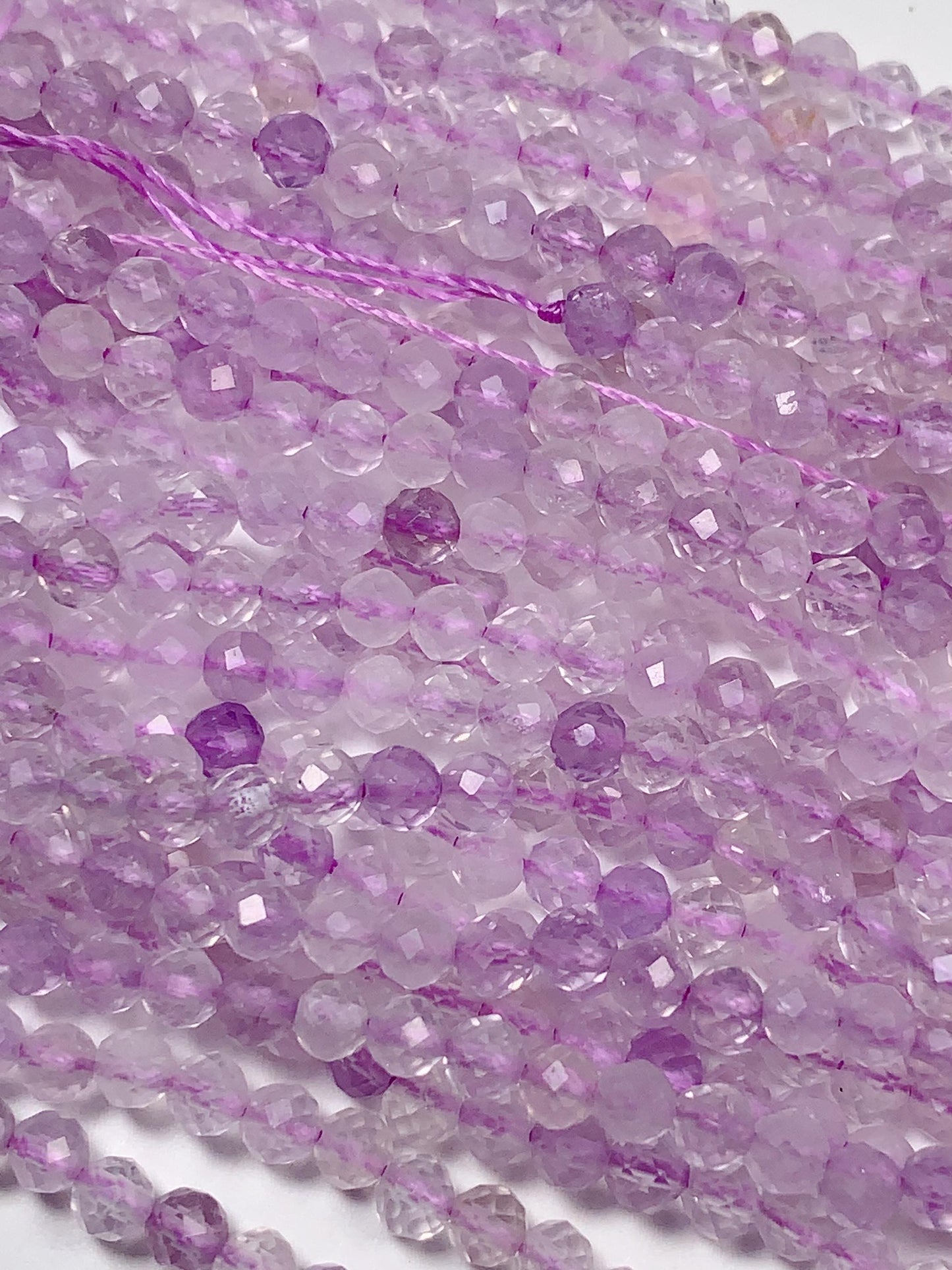 AAA Lavender Amethyst Faceted Round Beads: Natural Gemstone Strand