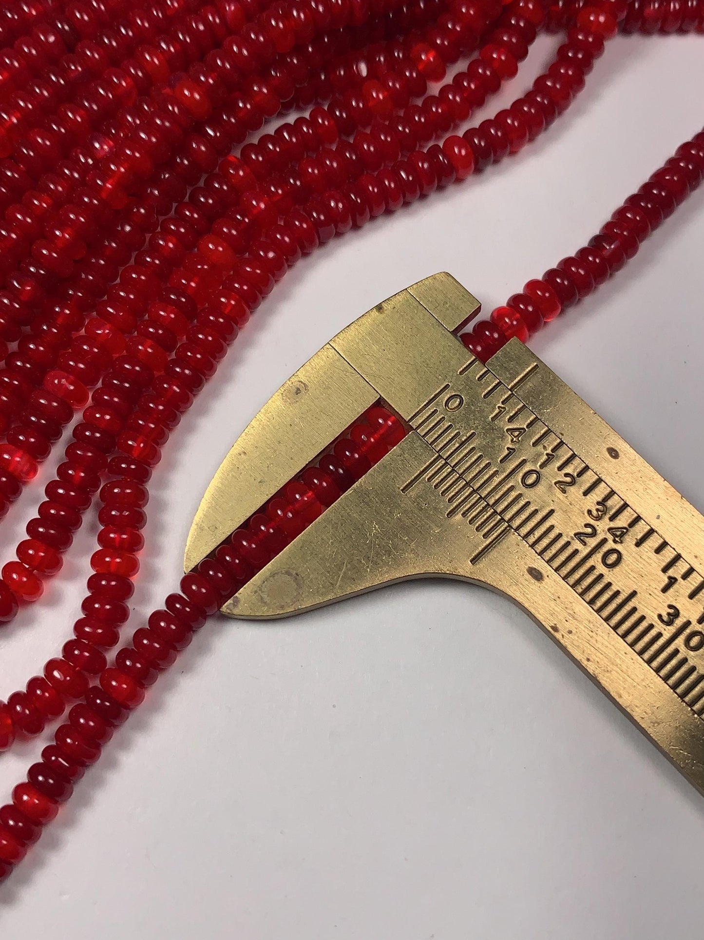 2x4mm Genuine Natural Red Agate  Smooth Rondelle Beads 15" Strand