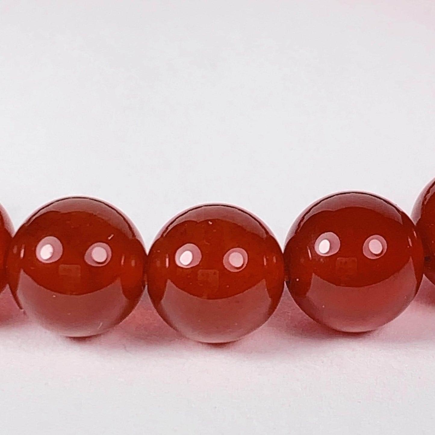 Red Agate Stretch Bracelet: AAA Grade Gemstone, Handmade in USA