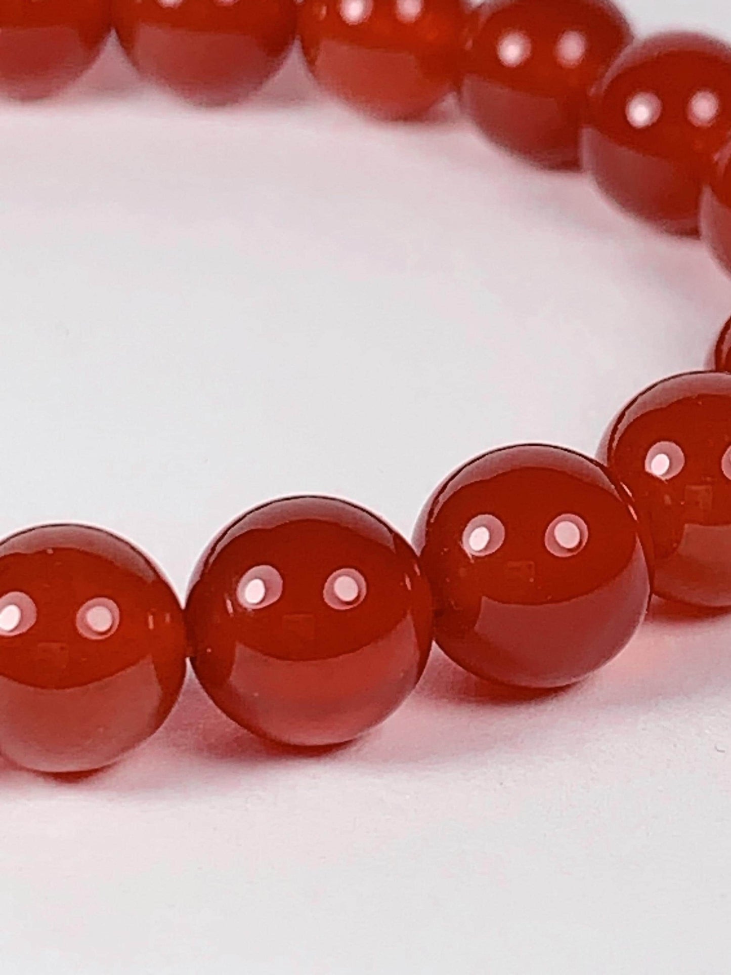 Red Agate Stretch Bracelet: AAA Grade Gemstone, Handmade in USA