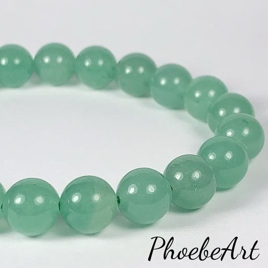Natural Green Aventurine Smooth Round Stretch Bracelet 8mm 10mm 12mm From Caribbean Sea