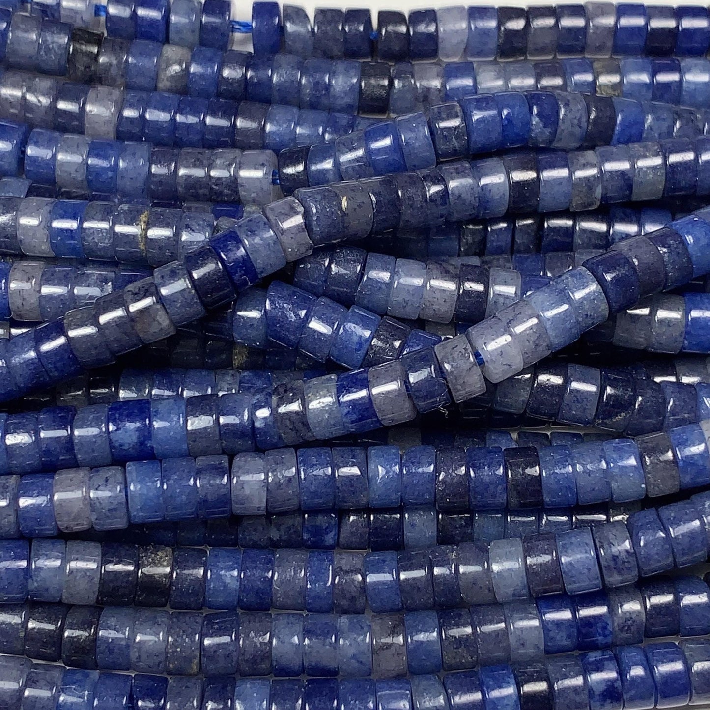 2x4mm Natural Blue Aventurine Heishi Disc Beads 15 Strand