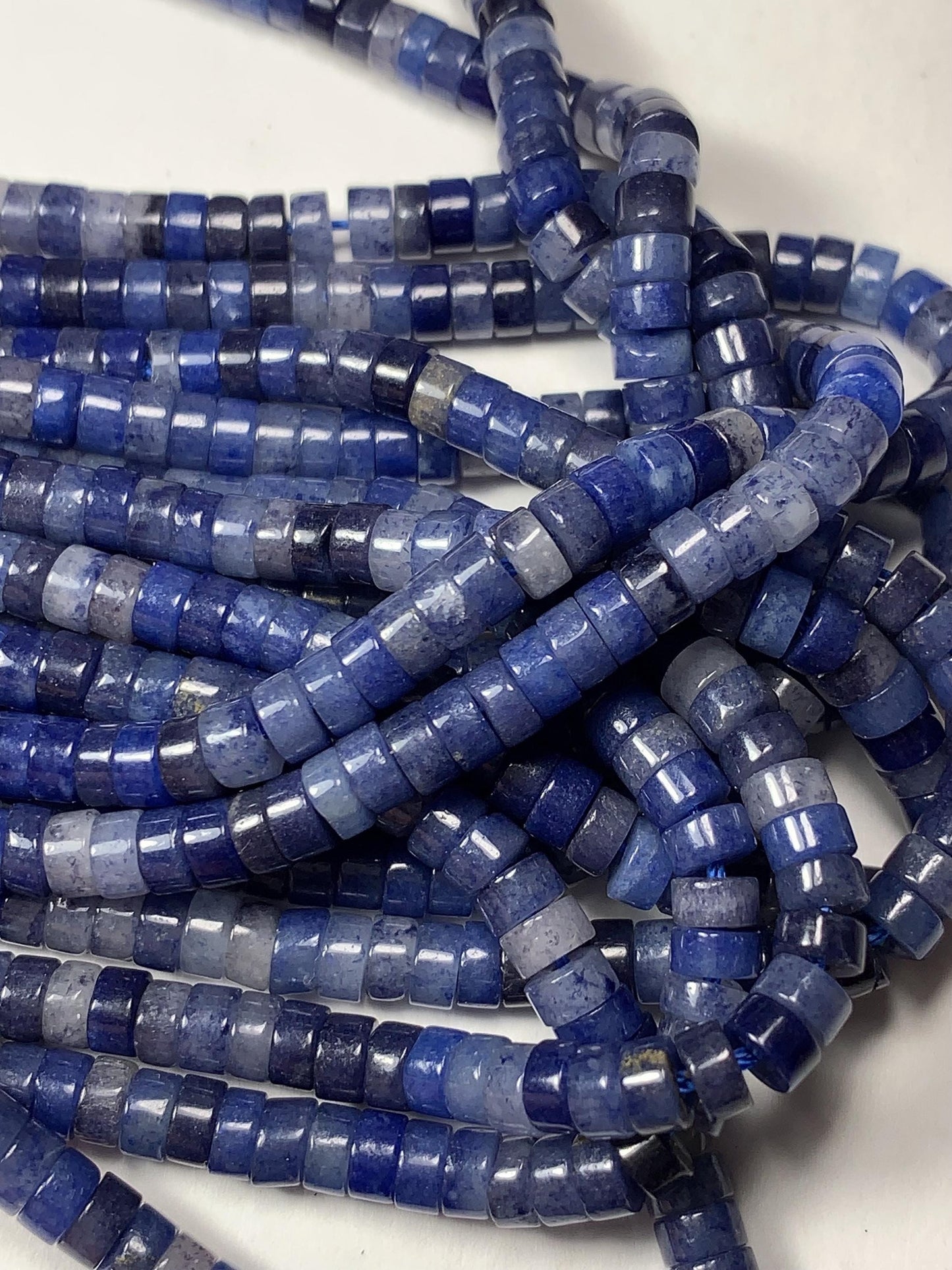 2x4mm Natural Blue Aventurine Heishi Disc Beads 15 Strand