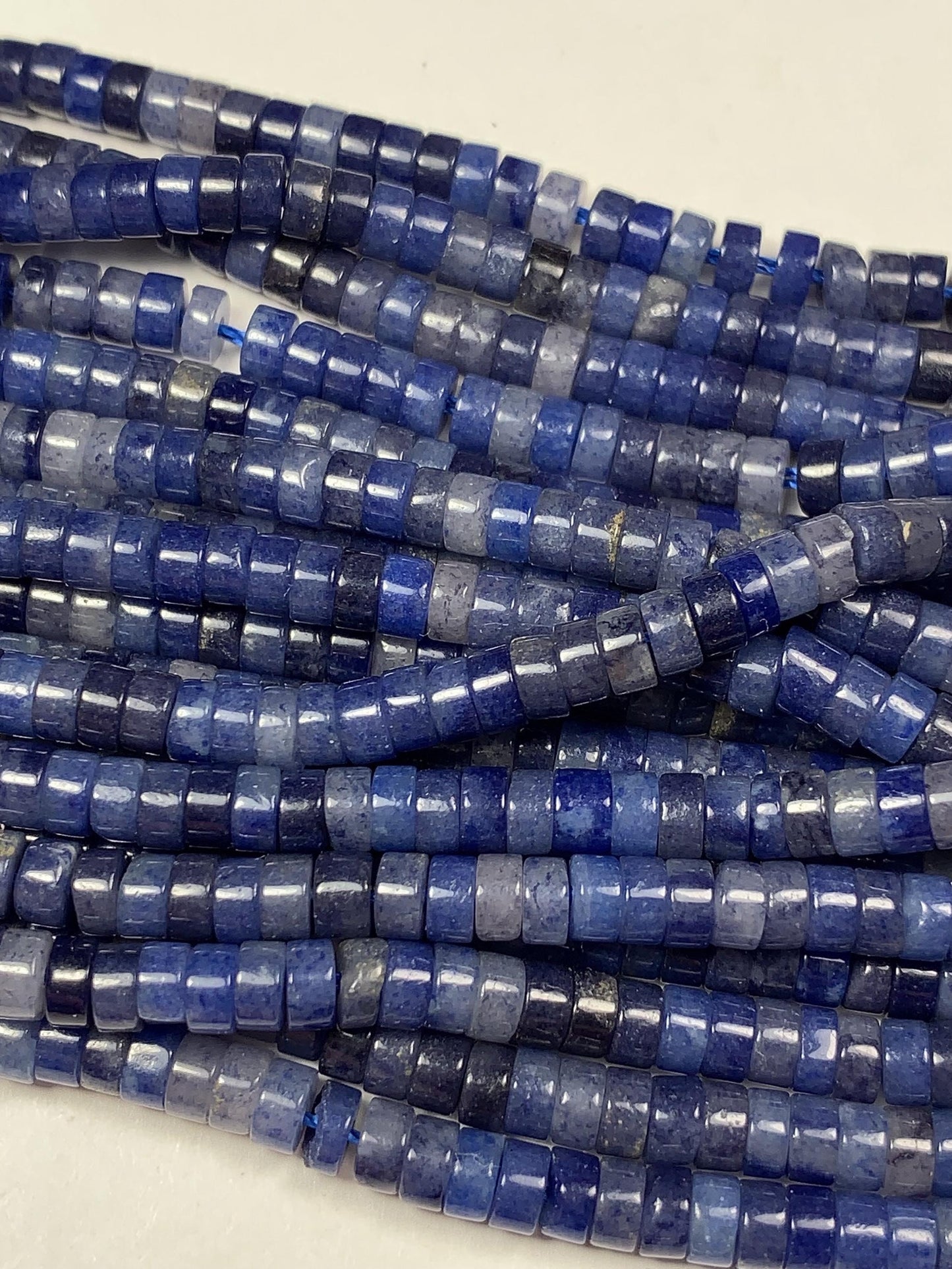 2x4mm Natural Blue Aventurine Heishi Disc Beads 15 Strand