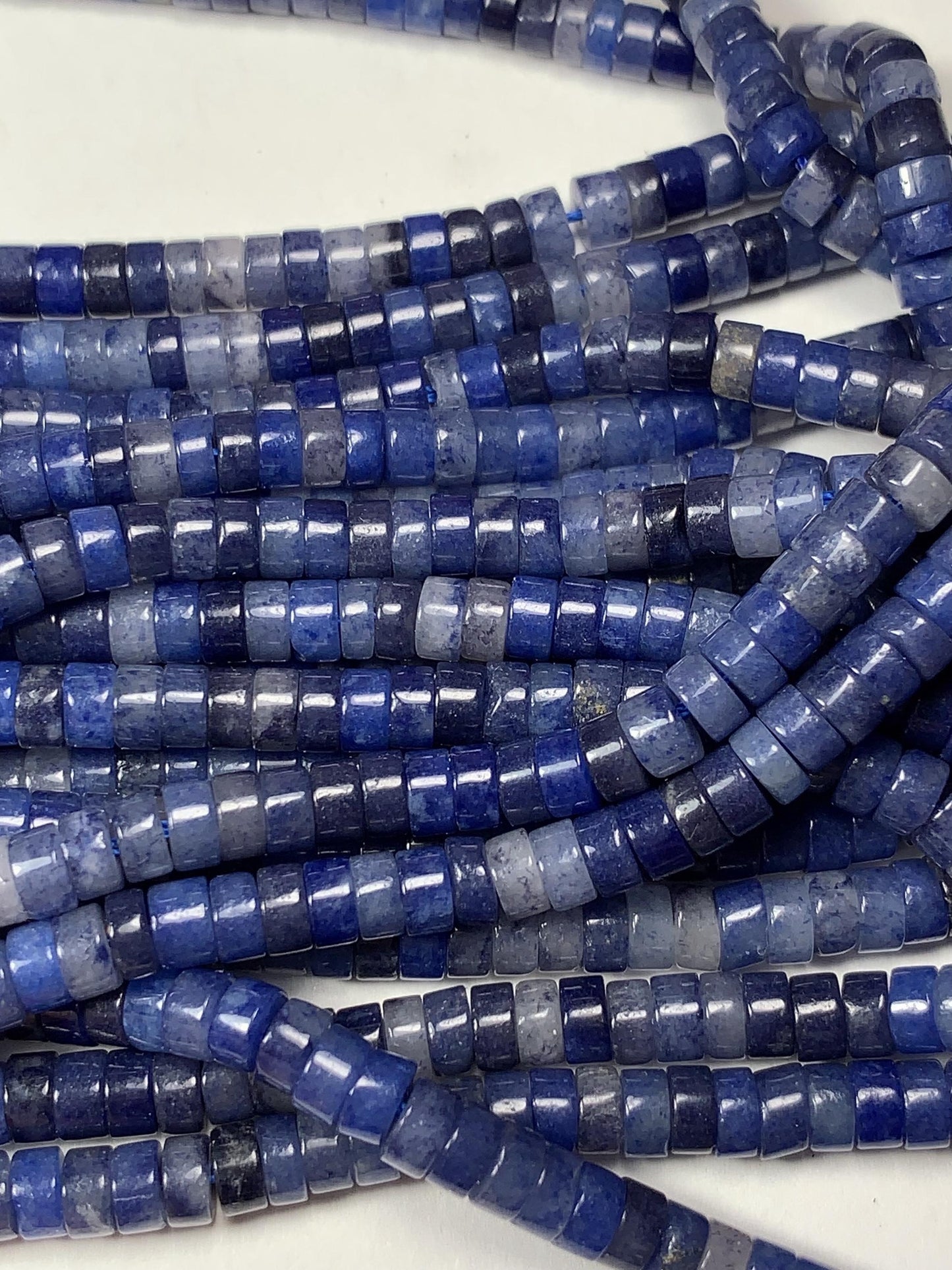 2x4mm Natural Blue Aventurine Heishi Disc Beads 15 Strand