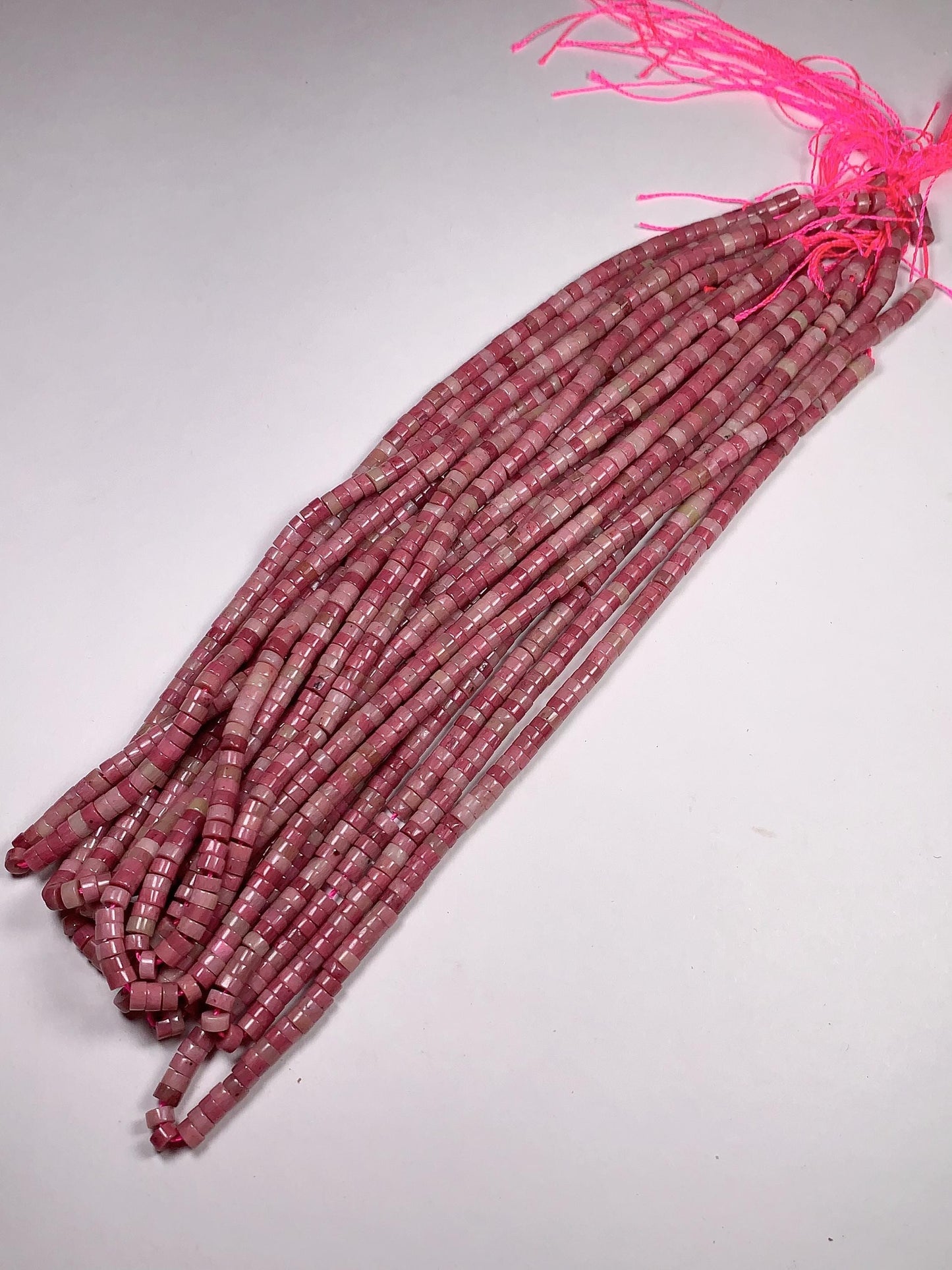 2x4mm Good Color Natural Pink Rhodonite Heishi Disc Beads 15.5" Strand