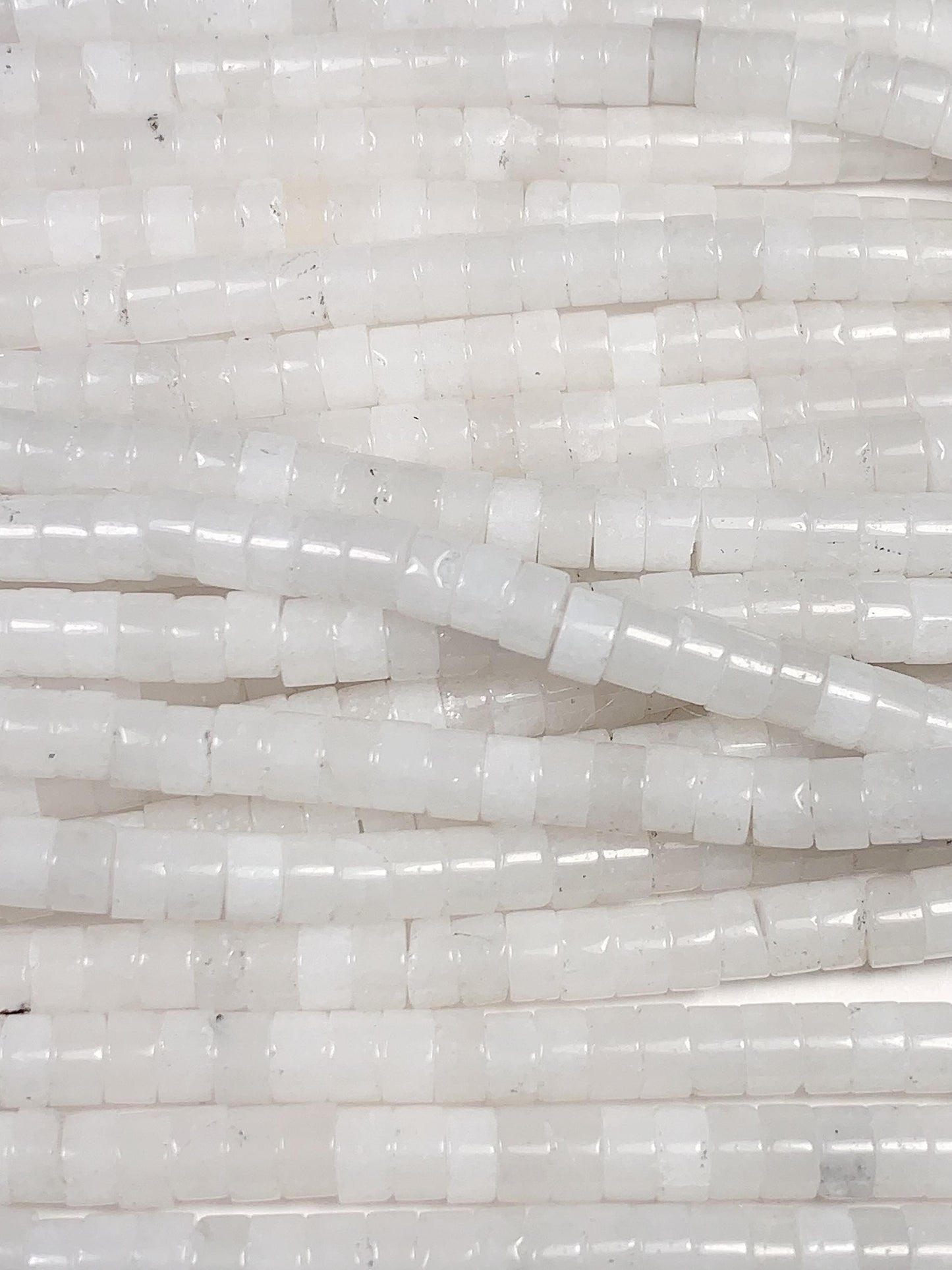2x4mm Good Quality Natural white jade Heishi Disc Beads 15.5" Strand