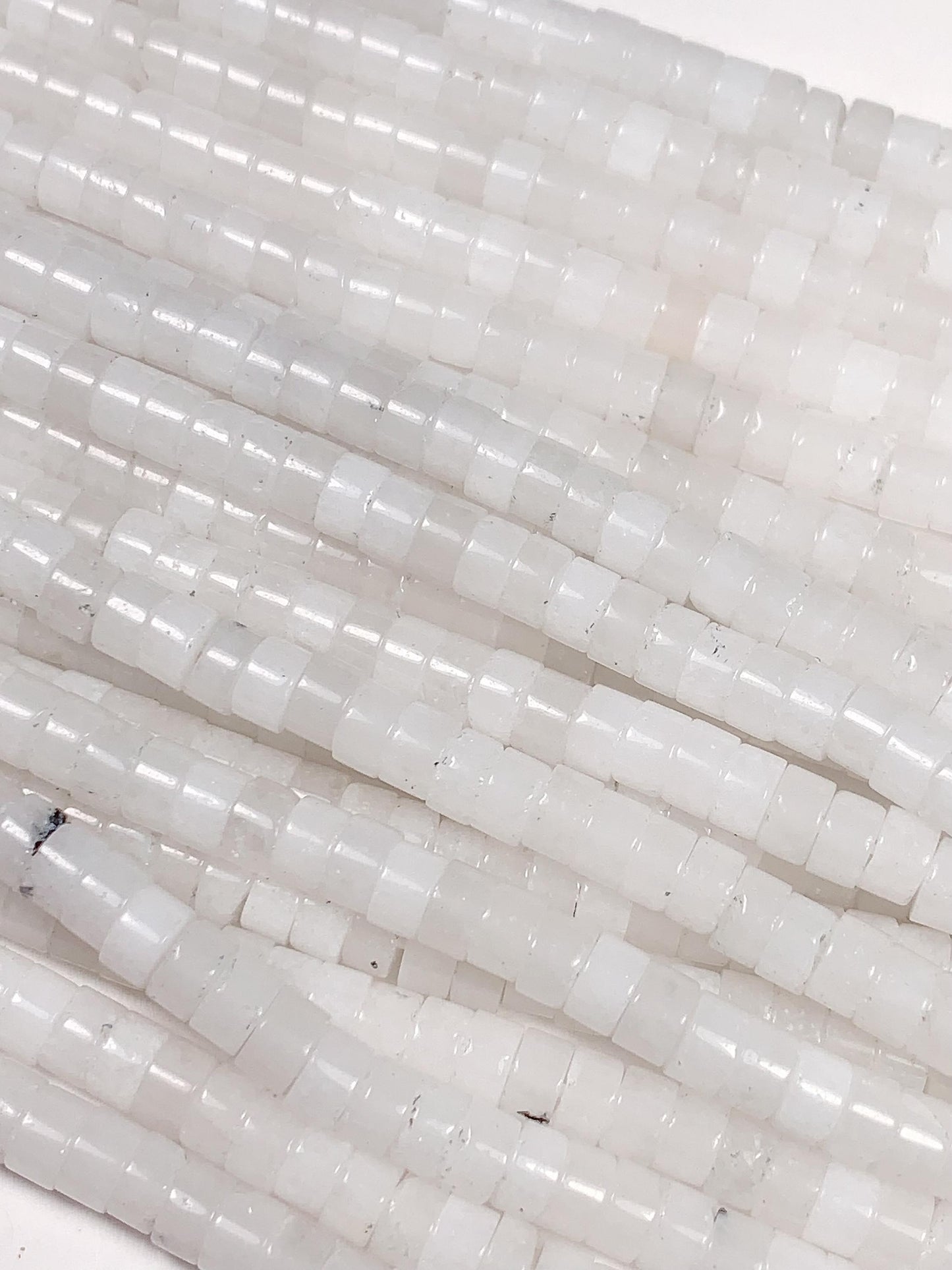 2x4mm Good Quality Natural white jade Heishi Disc Beads 15.5" Strand