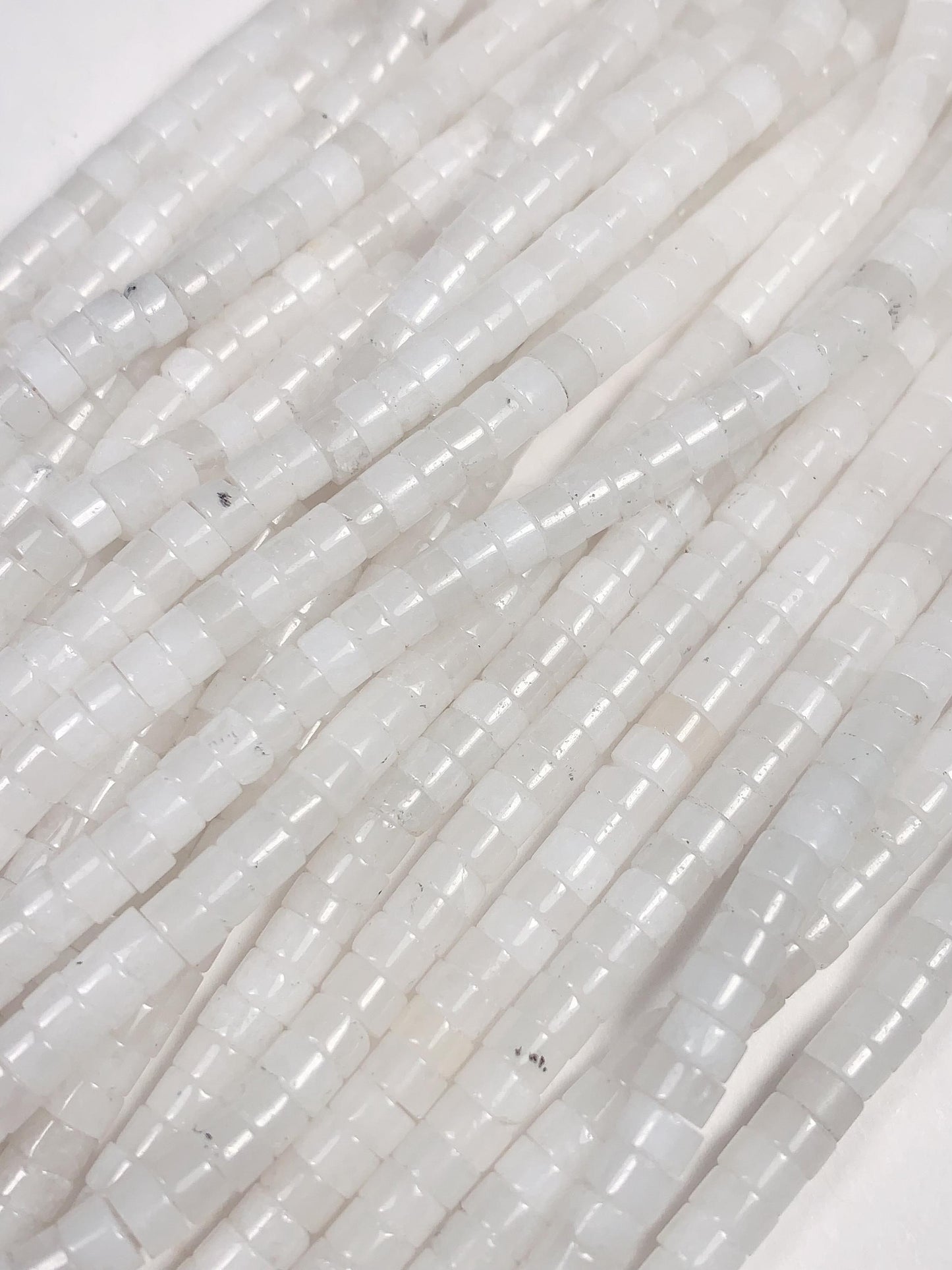 2x4mm Good Quality Natural white jade Heishi Disc Beads 15.5" Strand