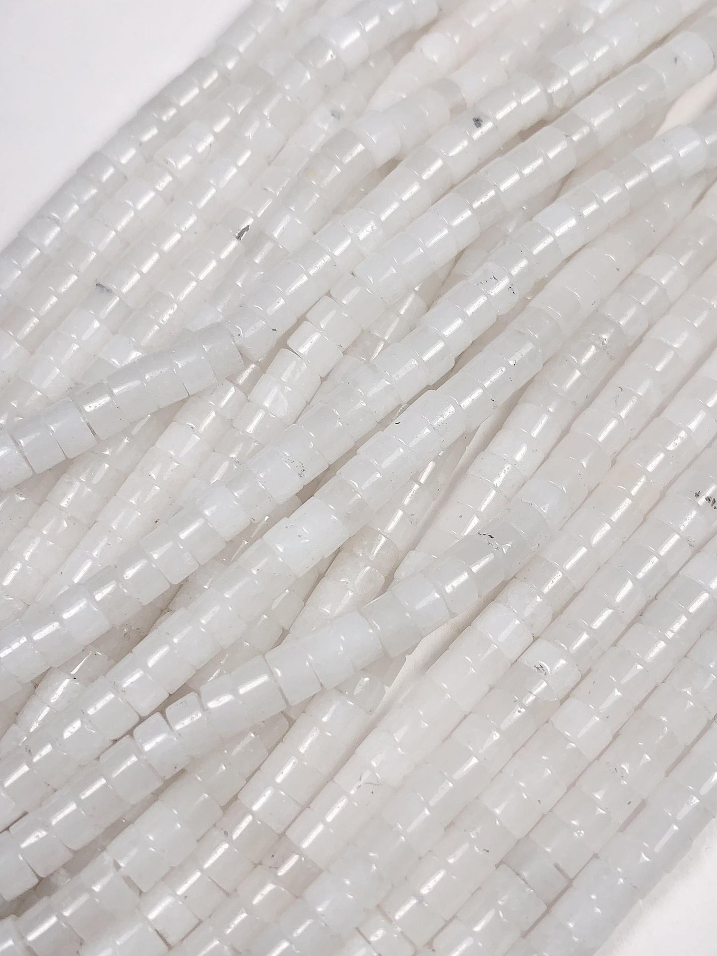 2x4mm Good Quality Natural white jade Heishi Disc Beads 15.5" Strand