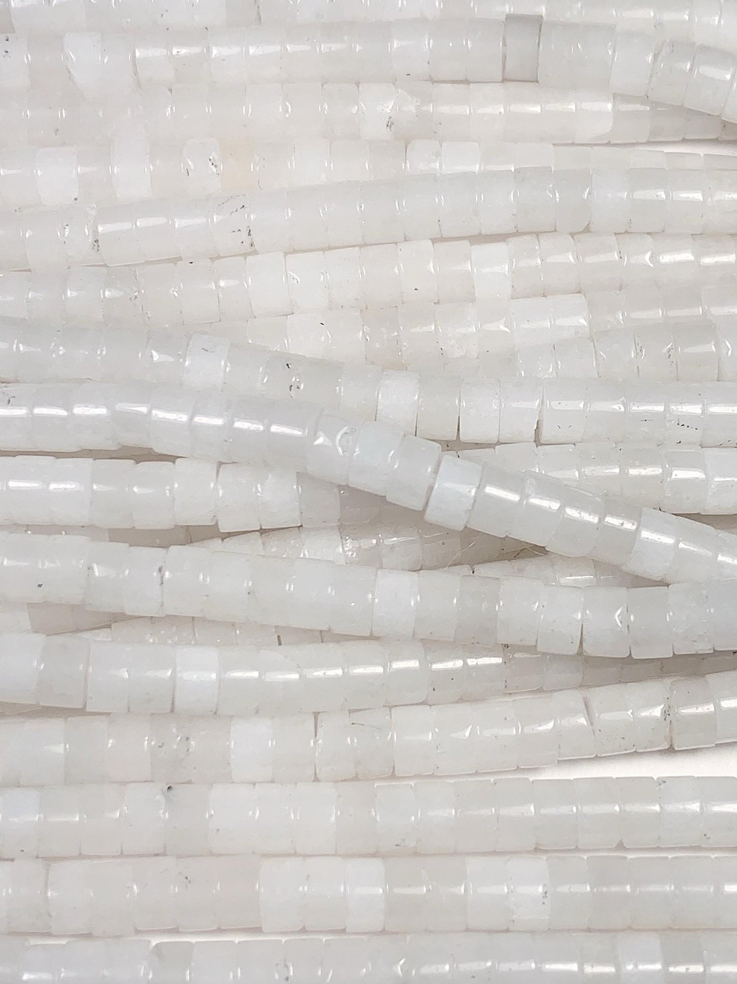 2x4mm Good Quality Natural white jade Heishi Disc Beads 15.5" Strand
