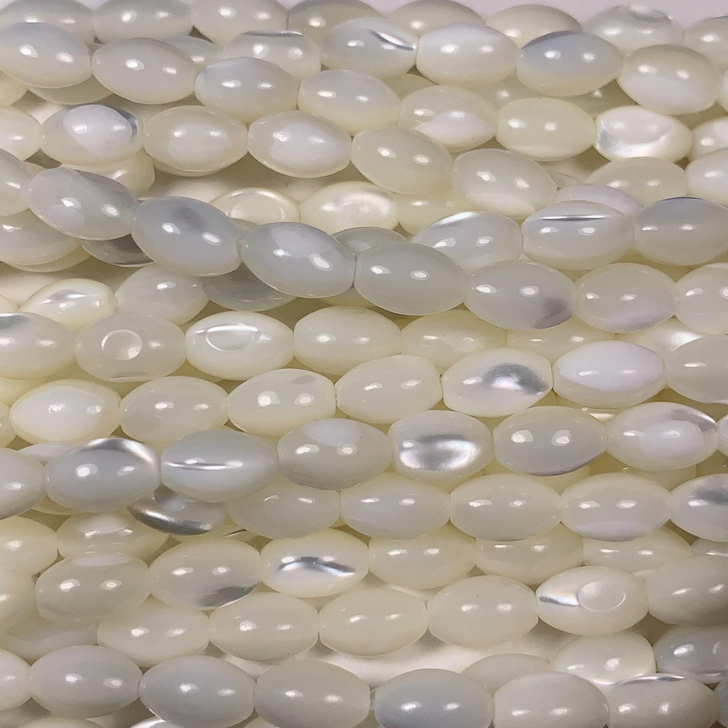 5x8mm AAA  Natural White Mother of pearl Shell Rice Shape Beads 15Strand