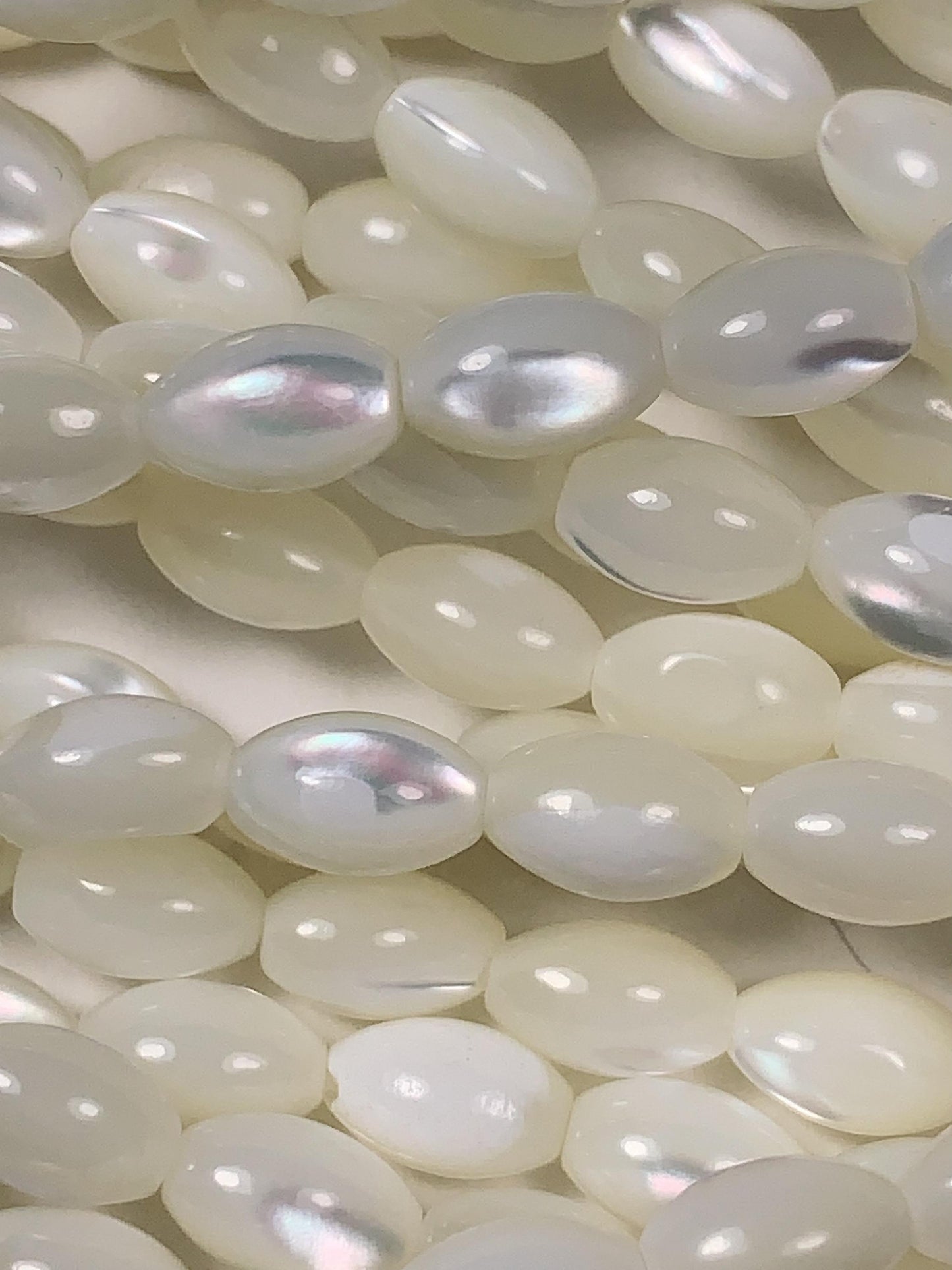 5x8mm AAA  Natural White Mother of pearl Shell Rice Shape Beads 15Strand