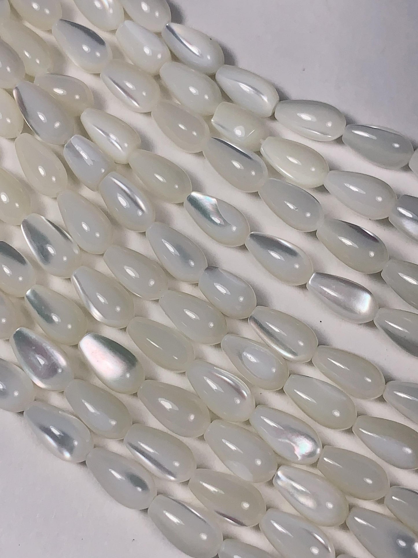 5x8mm Genuine Natural White Mother of pearl Shell Drop Shape Beads 15Strand