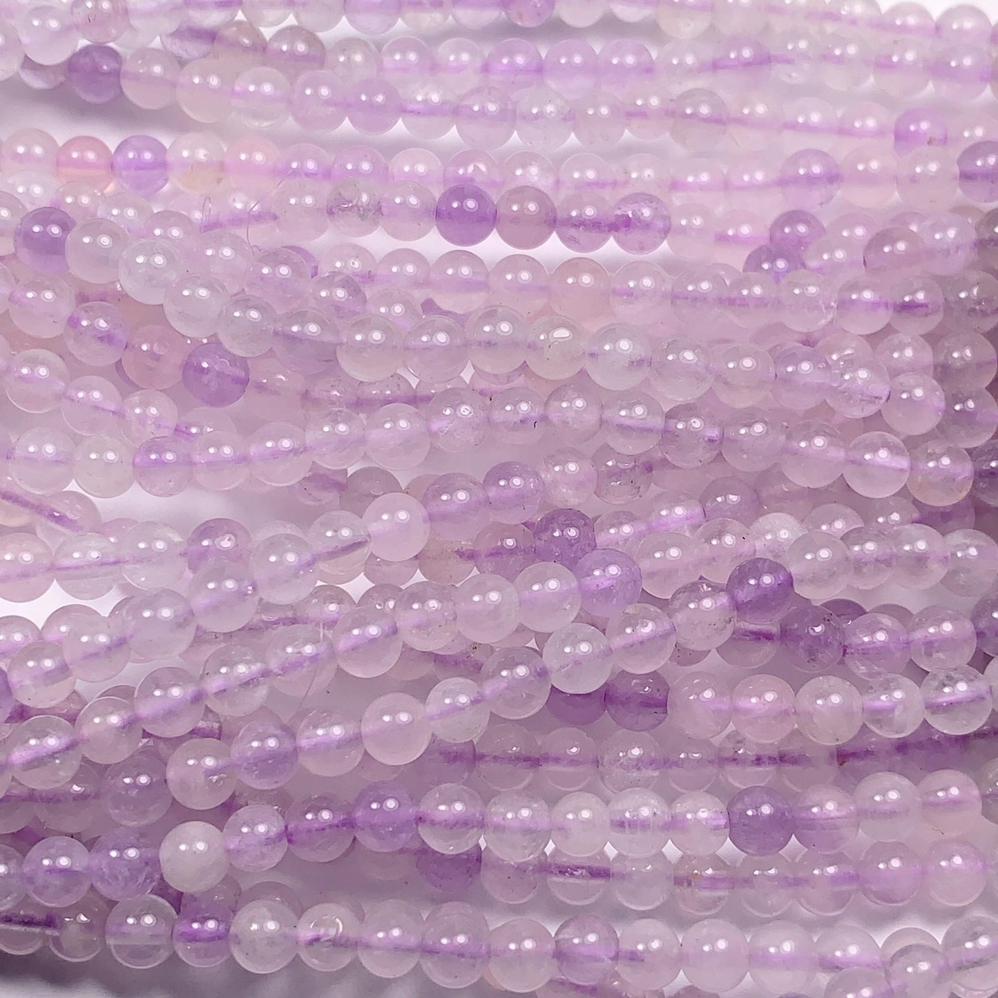 AAA Lavender Amethyst Beads: 3mm Smooth Round Gemstone Strand