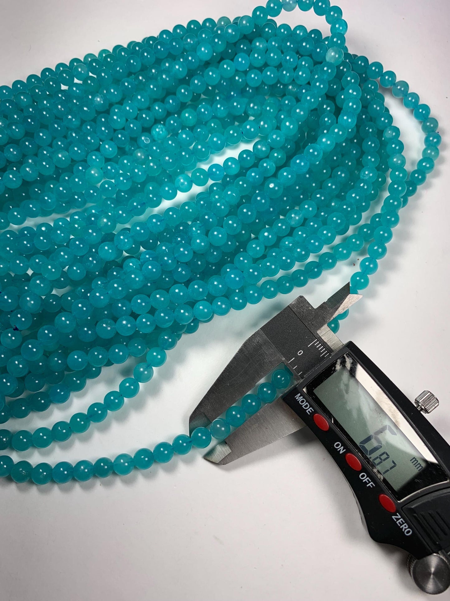 AAA Natural Translucency Blue Amazonite Gemstone Smooth Round Beads Smooth 15.5 Strand