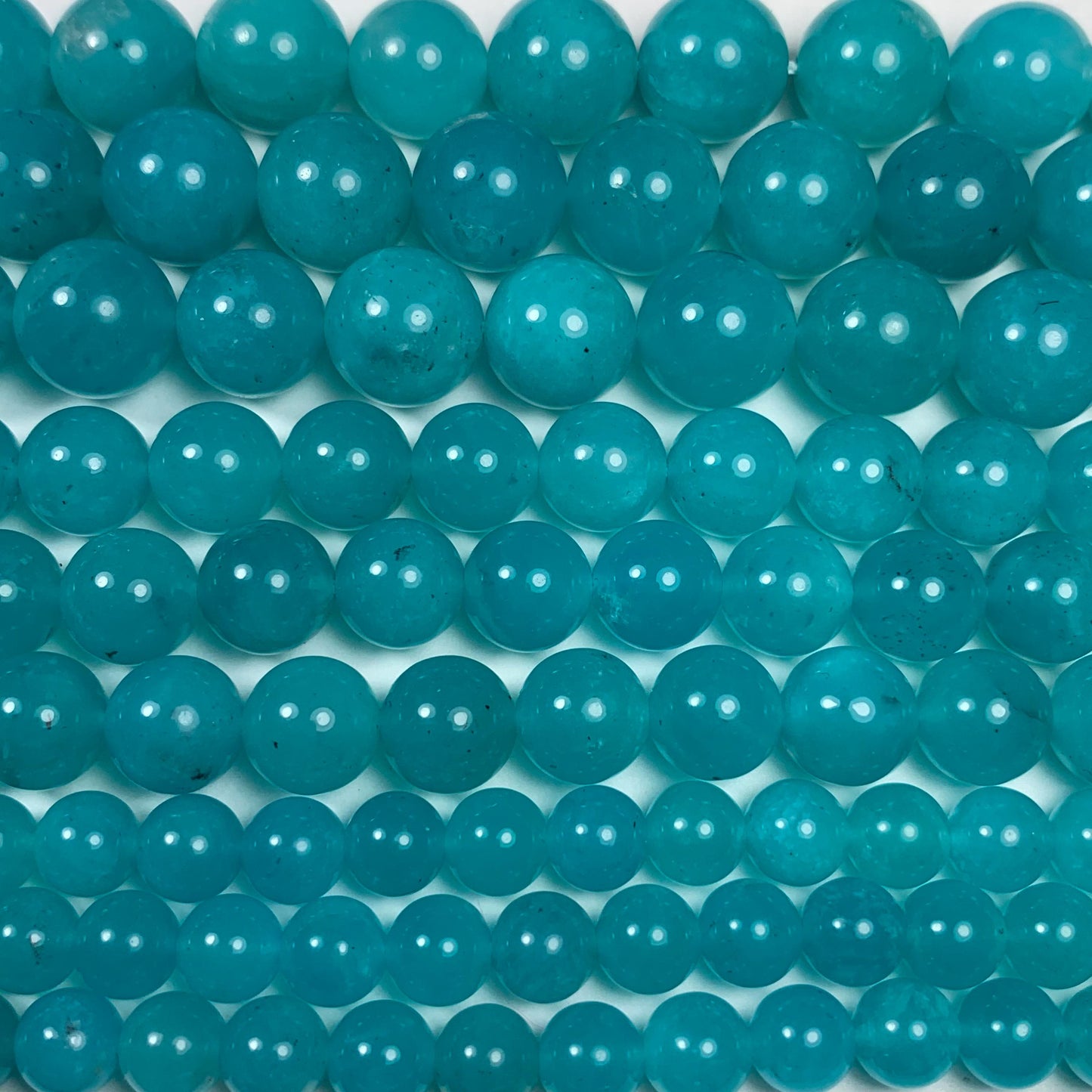 Natural Blue Amazonite Round Beads 15.5" Strand: Gemstone Jewelry Making
