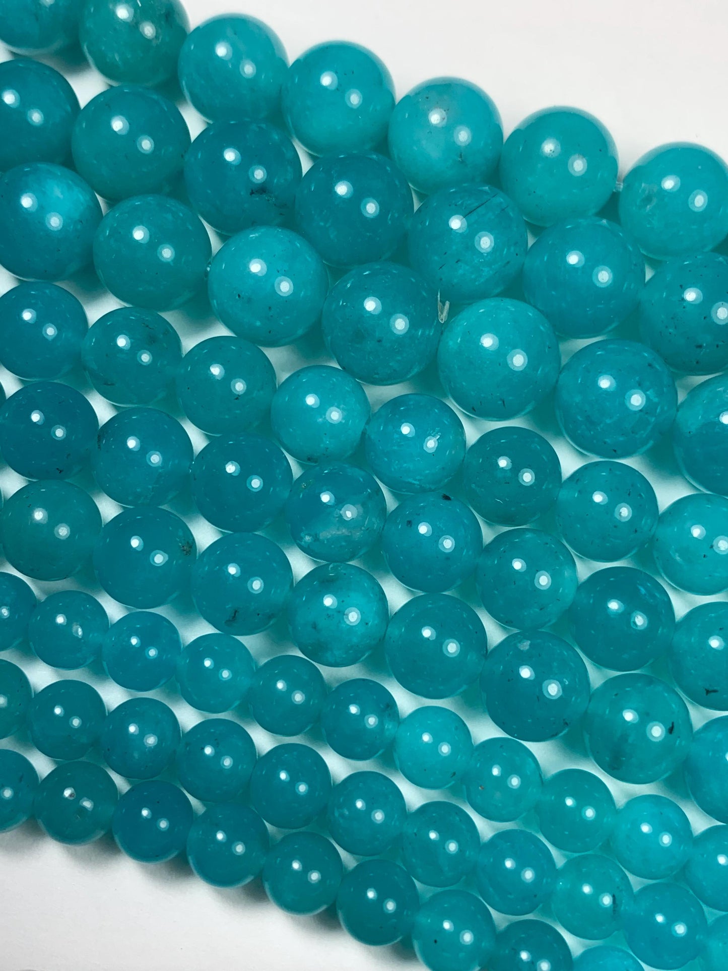 Natural Blue Amazonite Round Beads 15.5" Strand: Gemstone Jewelry Making