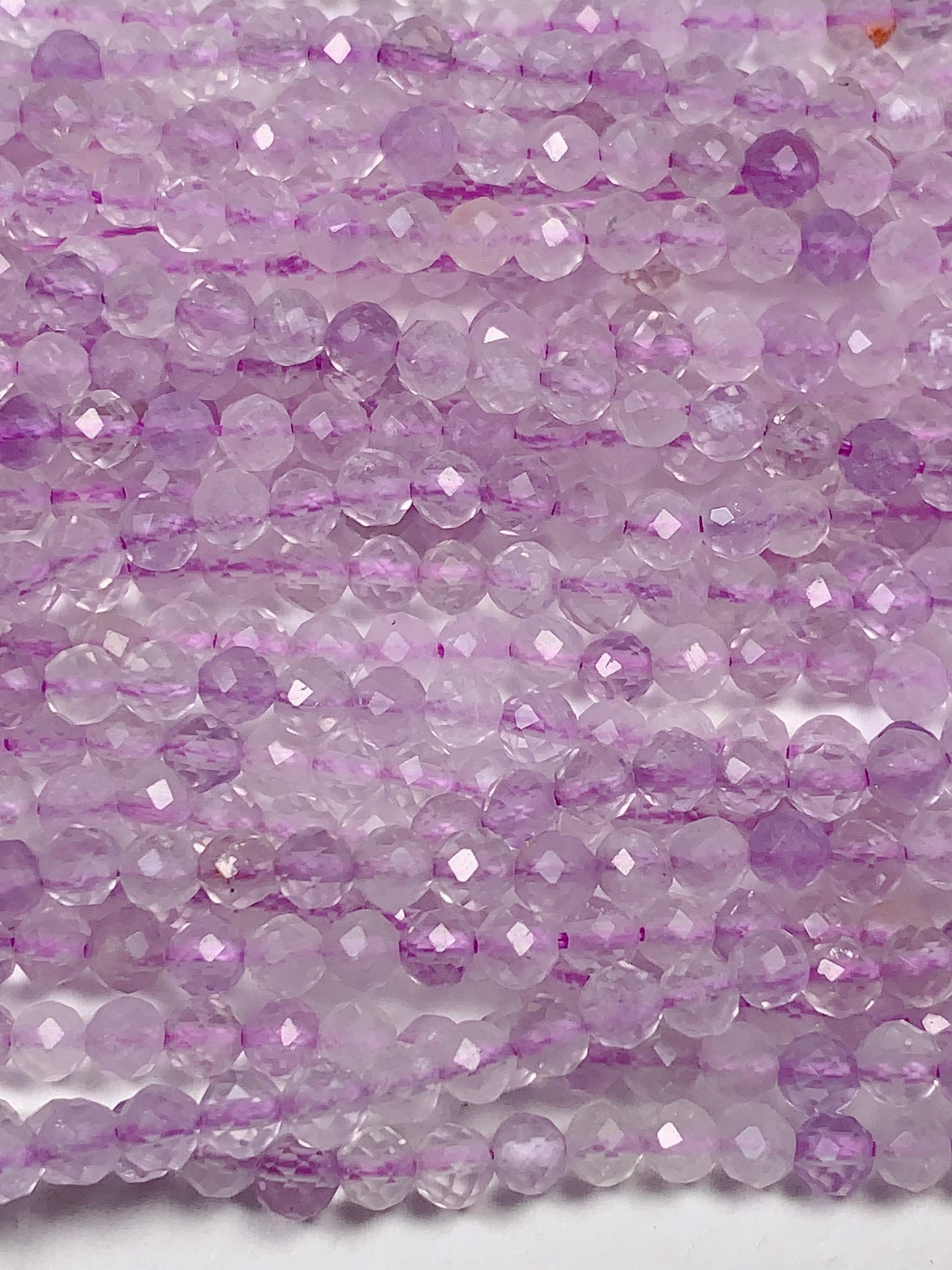 AAA Lavender Amethyst Faceted Round Beads: Natural Gemstone Strand
