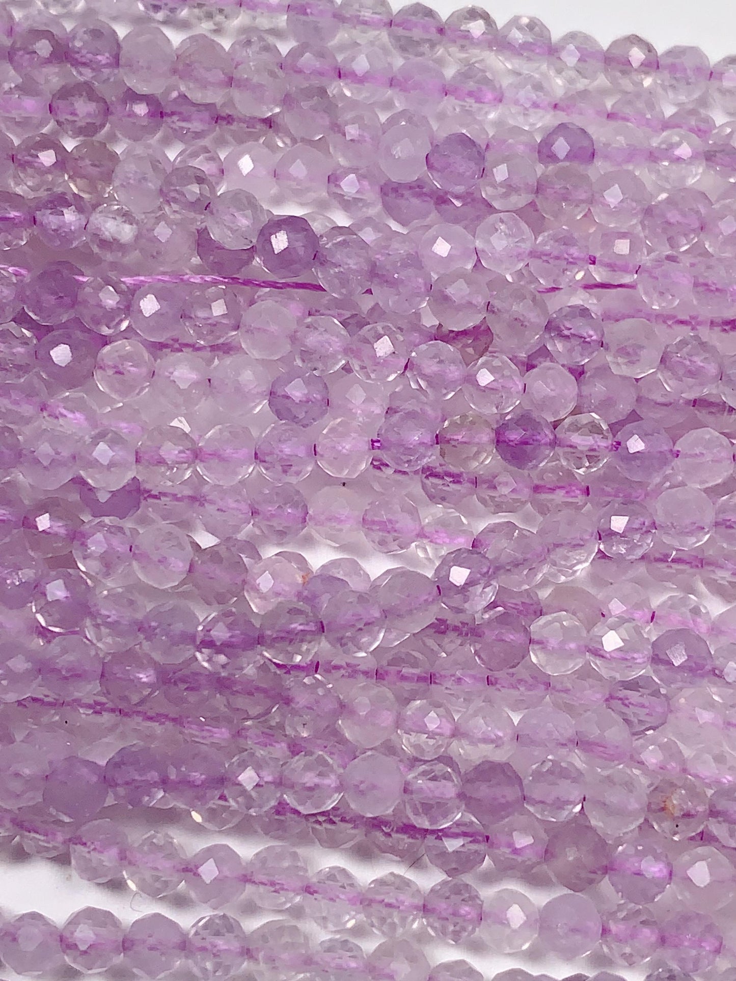 AAA Lavender Amethyst Faceted Round Beads: Natural Gemstone Strand