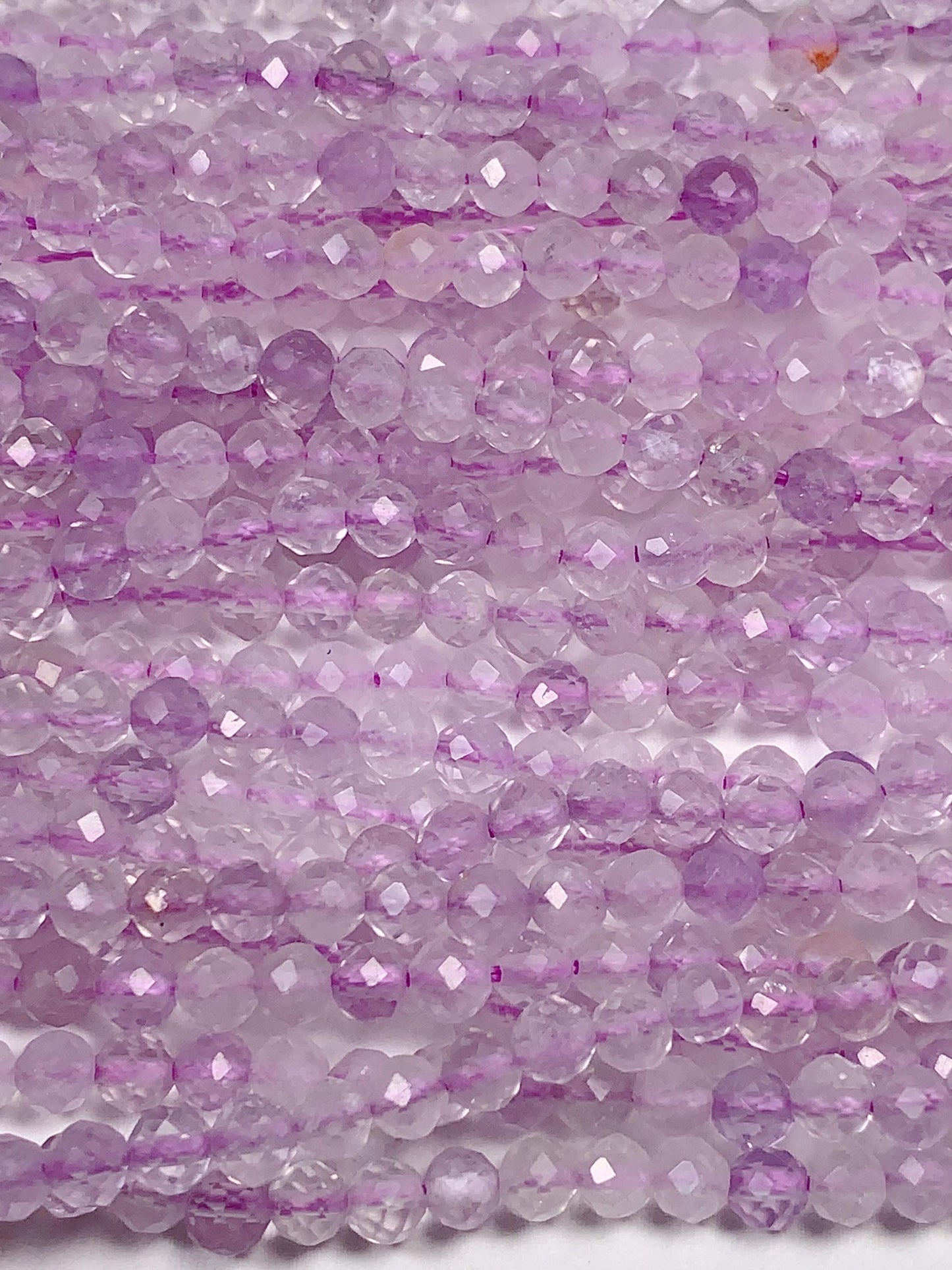AAA Lavender Amethyst Faceted Round Beads: Natural Gemstone Strand