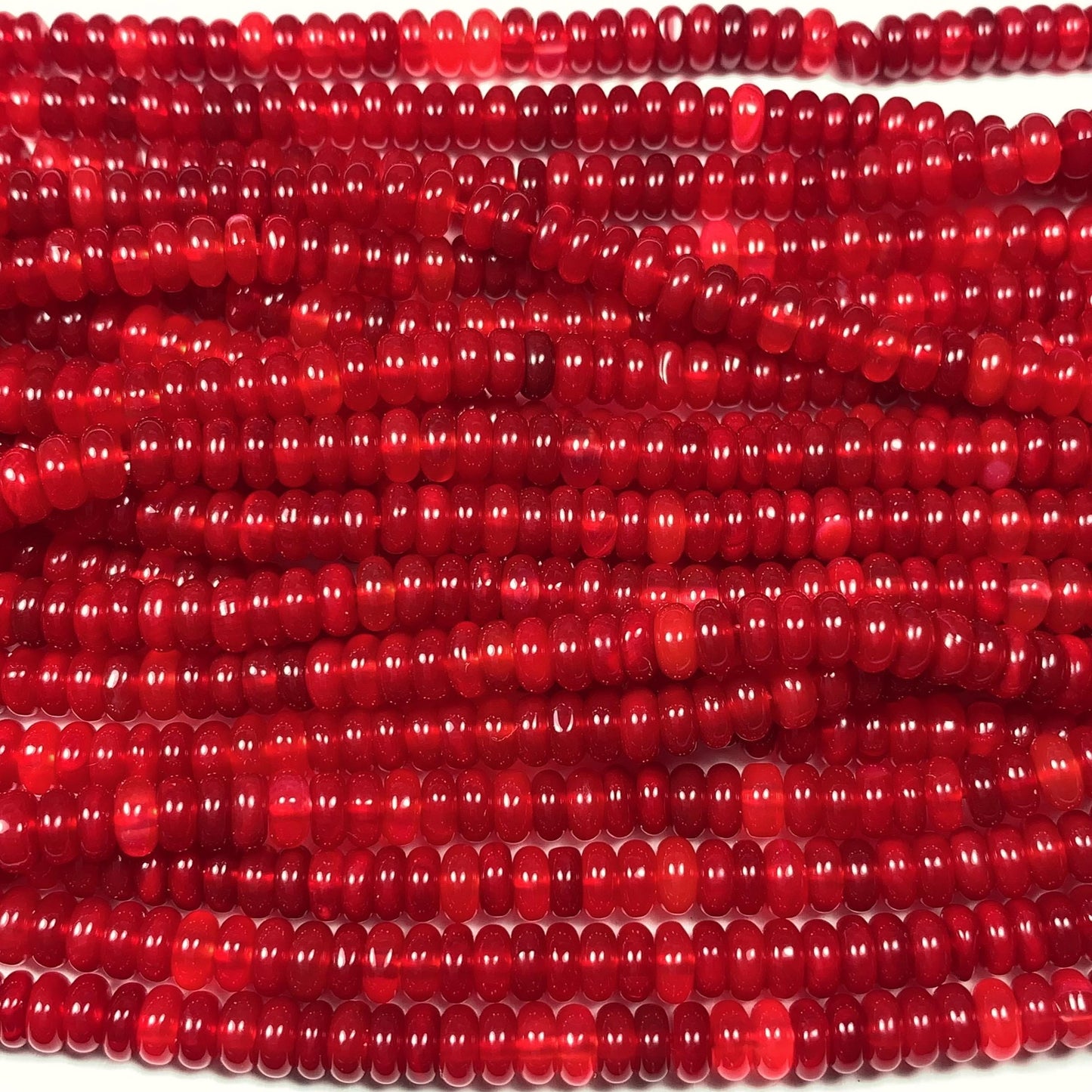 2x4mm Genuine Natural Red Agate  Smooth Rondelle Beads 15" Strand