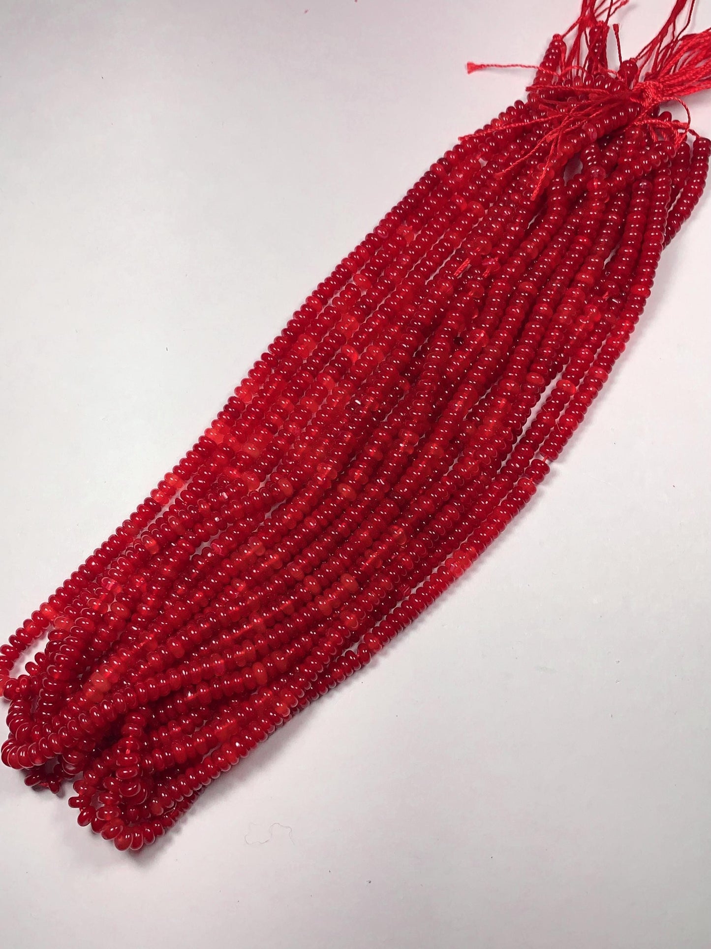 2x4mm Genuine Natural Red Agate  Smooth Rondelle Beads 15" Strand