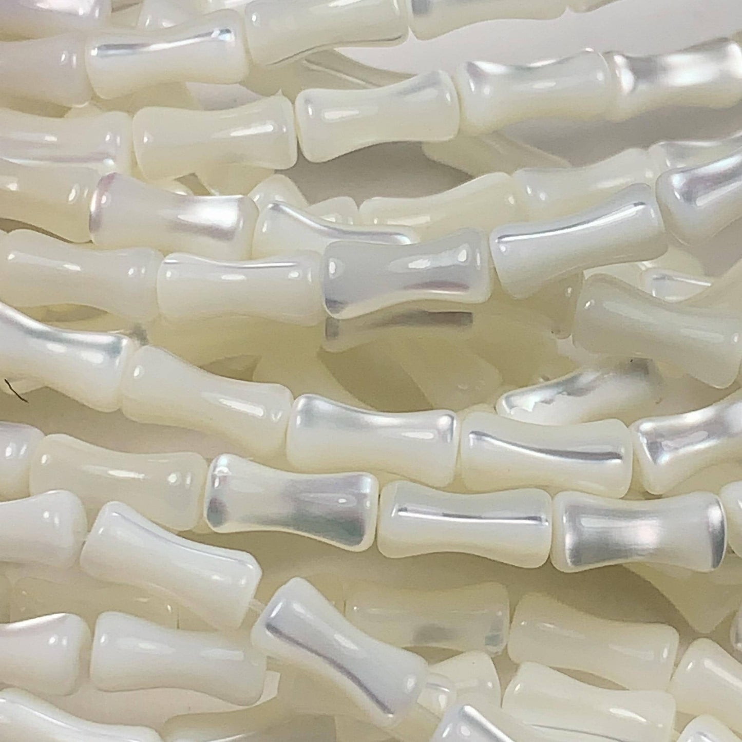 4x8mm Genuine Natural White Mother of pearl Shell bamboo shape beads 15Strand