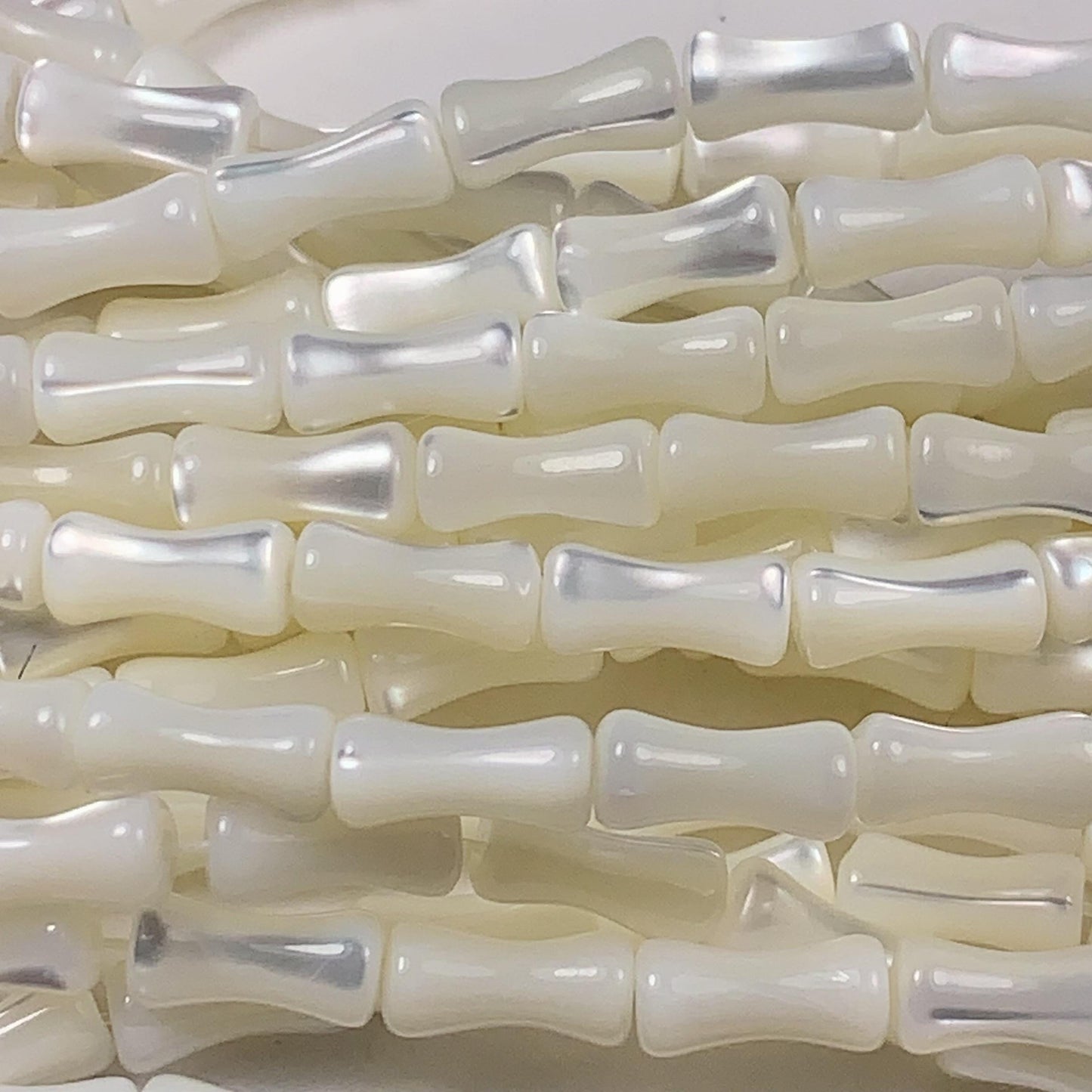 4x8mm Genuine Natural White Mother of pearl Shell bamboo shape beads 15Strand
